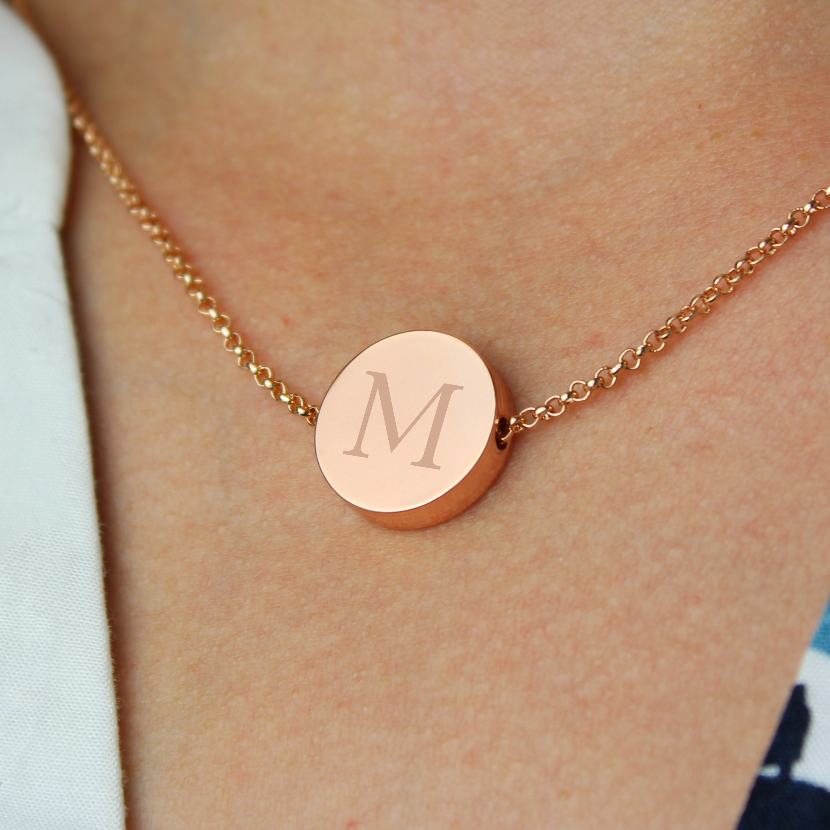 Personalised Rose Gold Disc Necklace