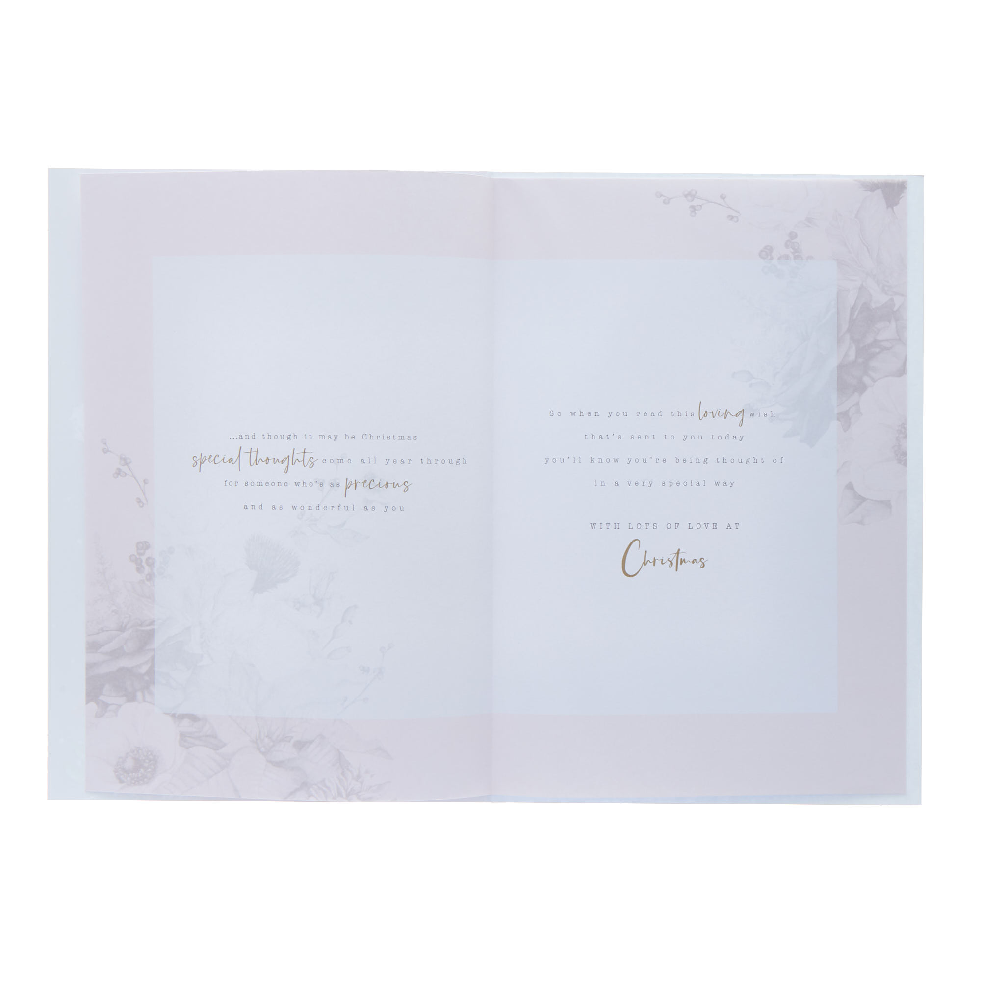 Granddaughter Flowers Christmas Card