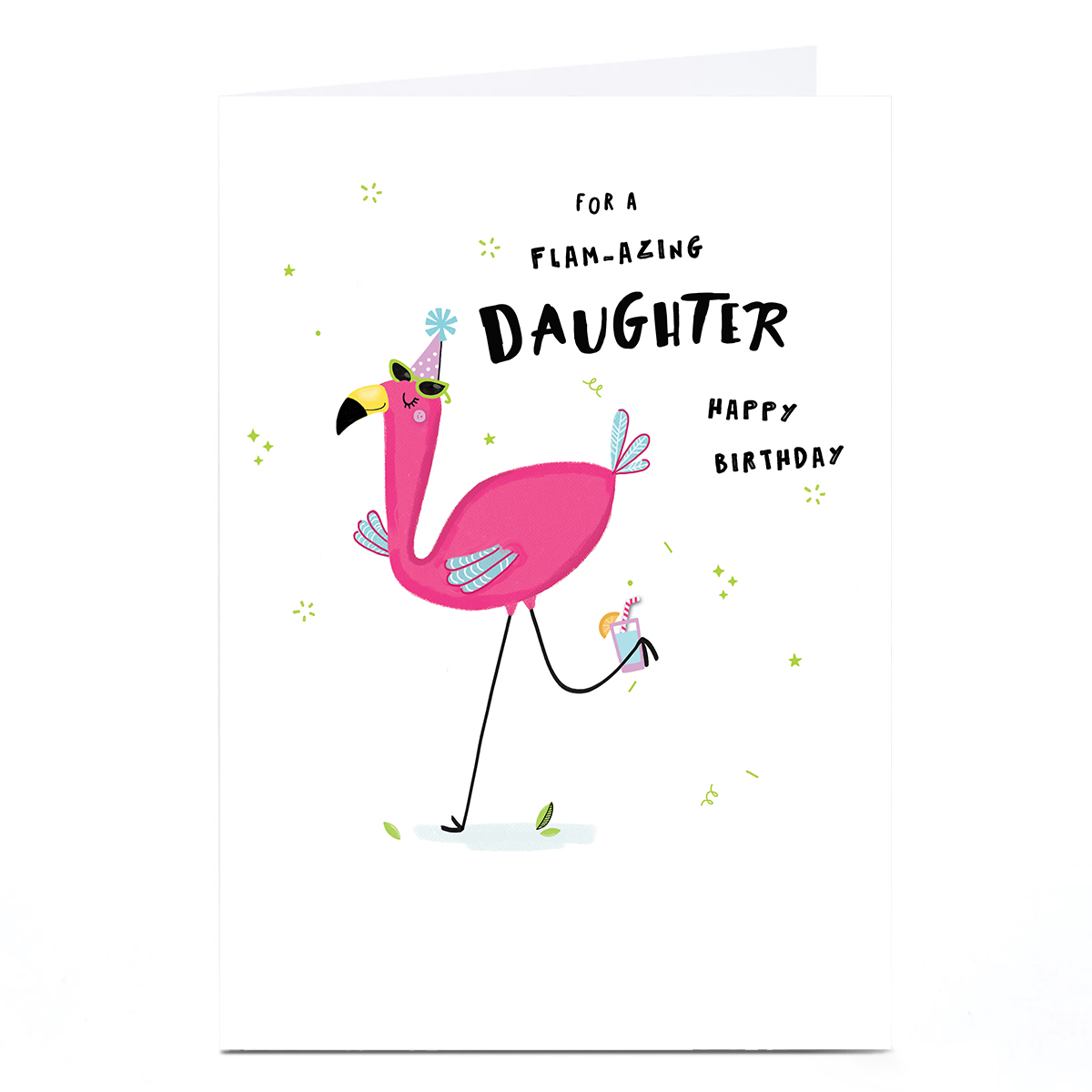 Birthday Card - Flam-azing Flamingo, Daughter