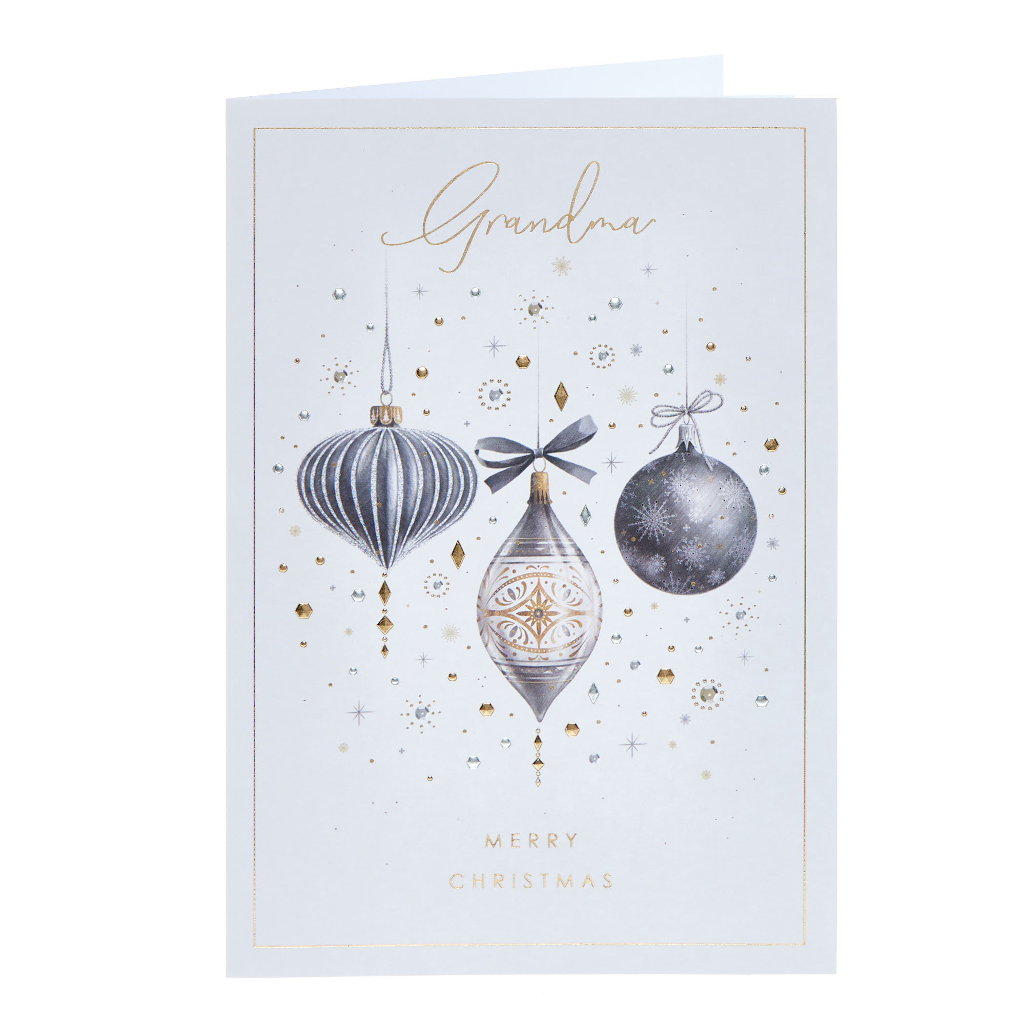 Grandma Purple Baubles Christmas Card