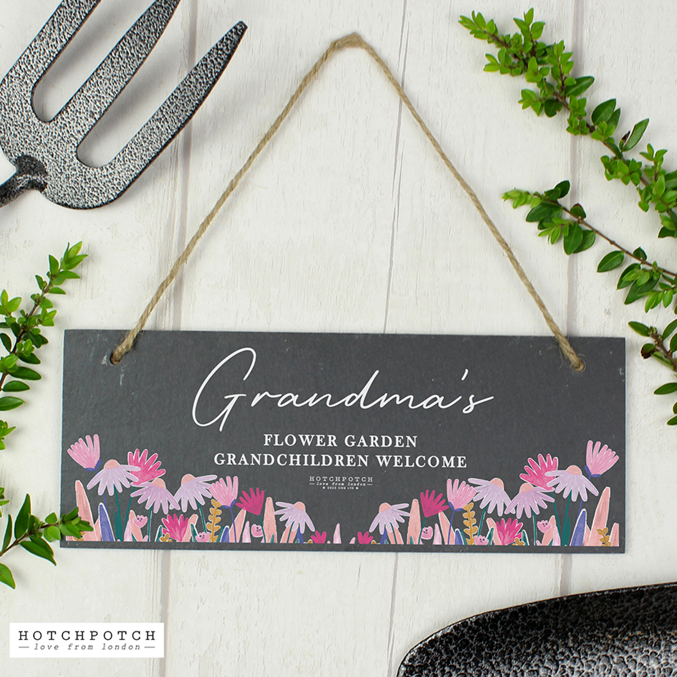 Personalised Wild Flower Slate Garden Sign