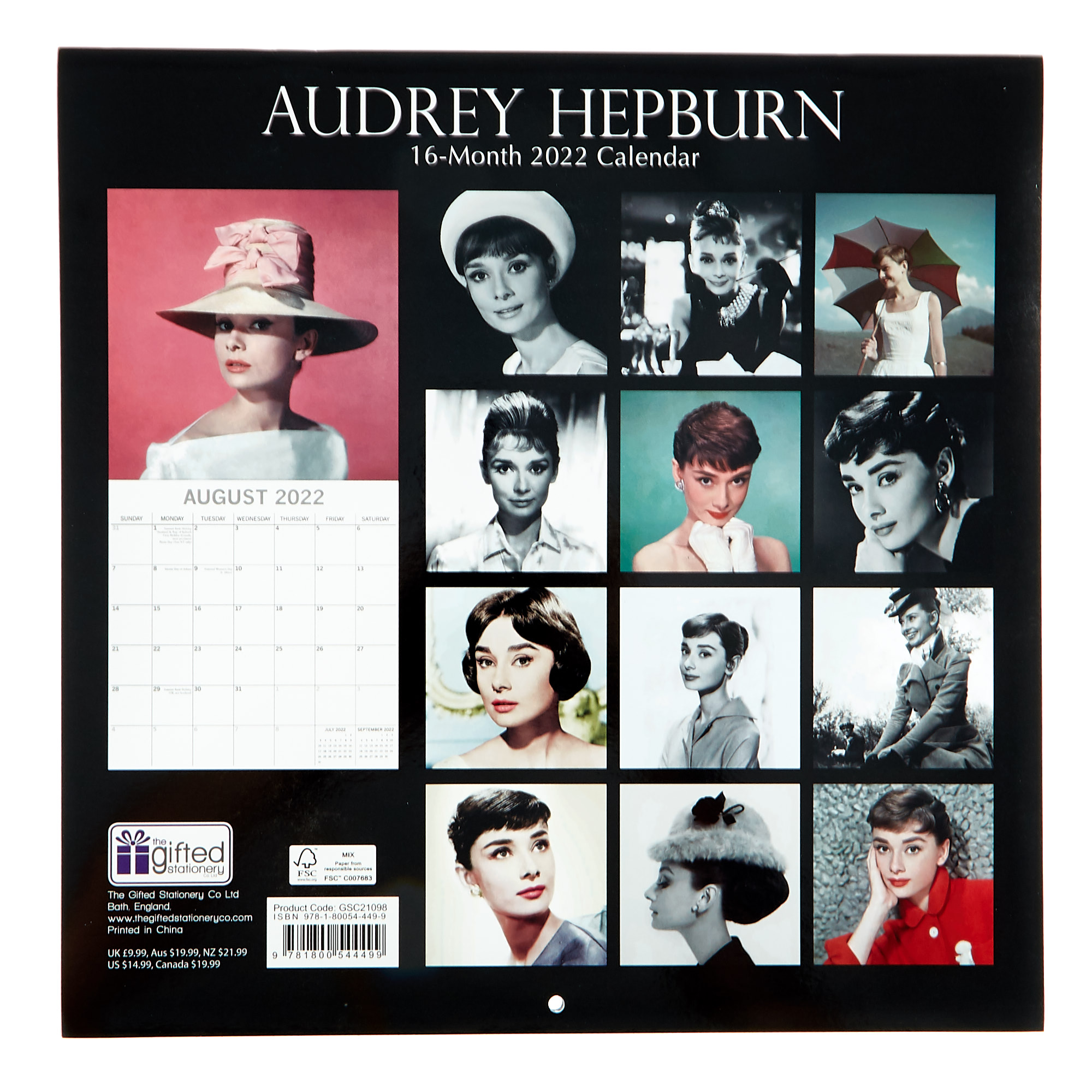 Audrey Hepburn 16-Month 2022 Calendar