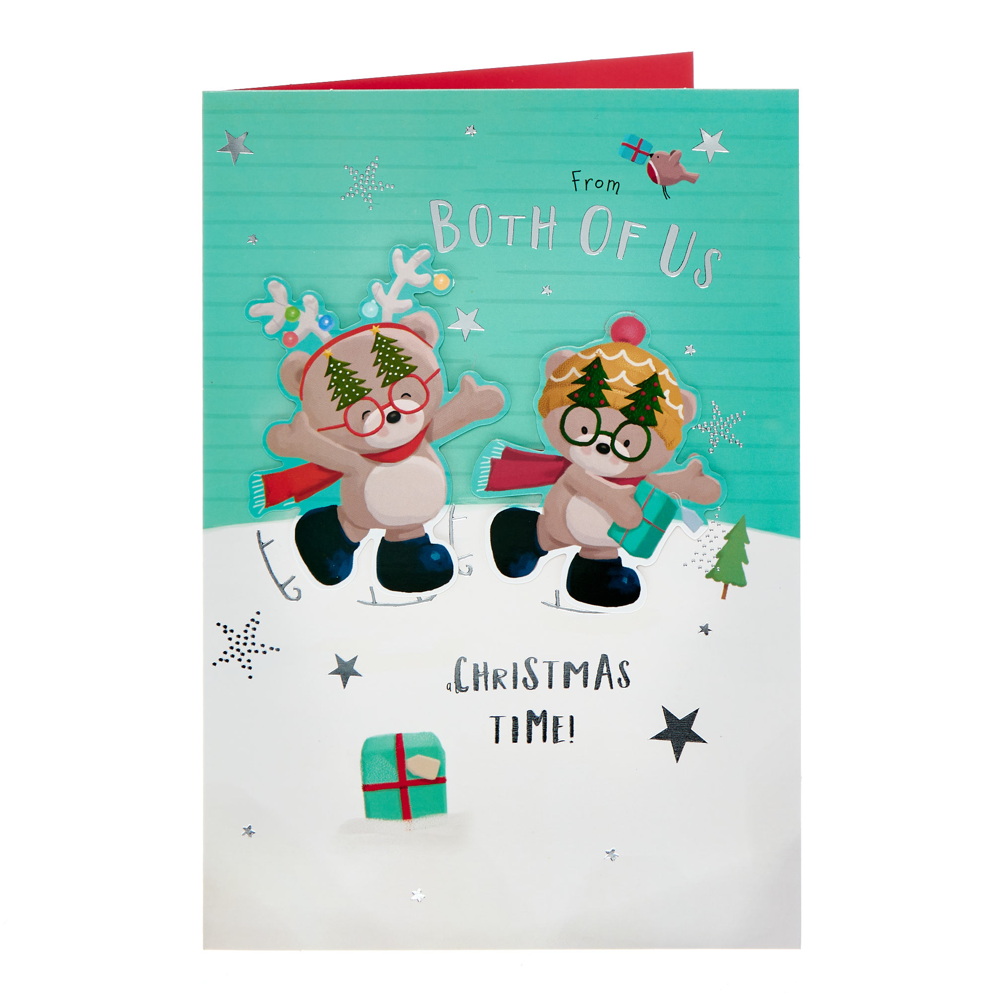 From Both Of Us Hugs Christmas Card