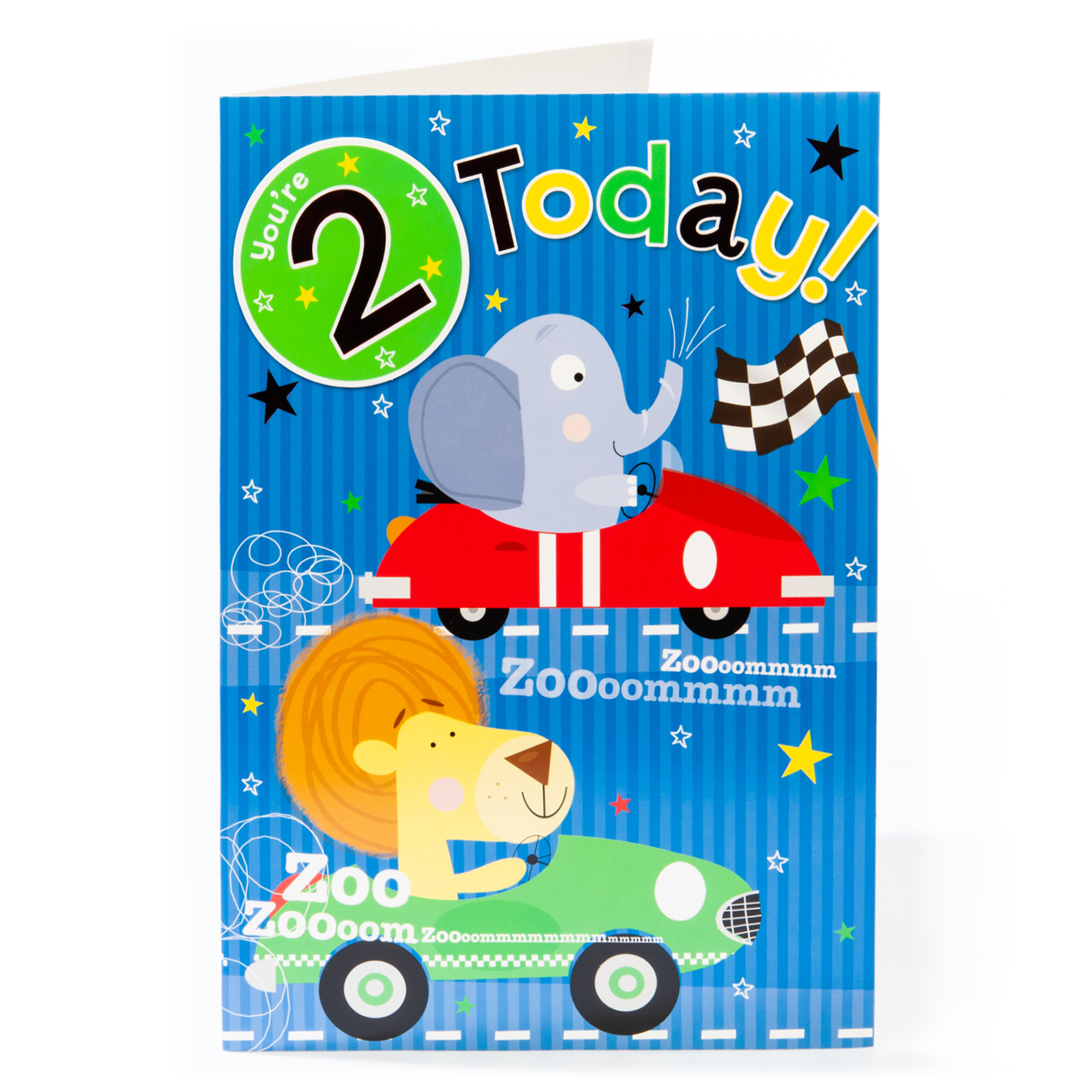 Giant 2nd Birthday Card - Zoooommmm