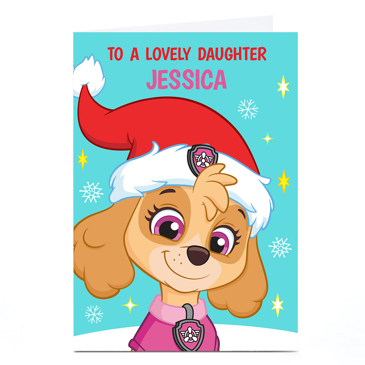Personalised Paw Patrol Christmas Card - Daughter