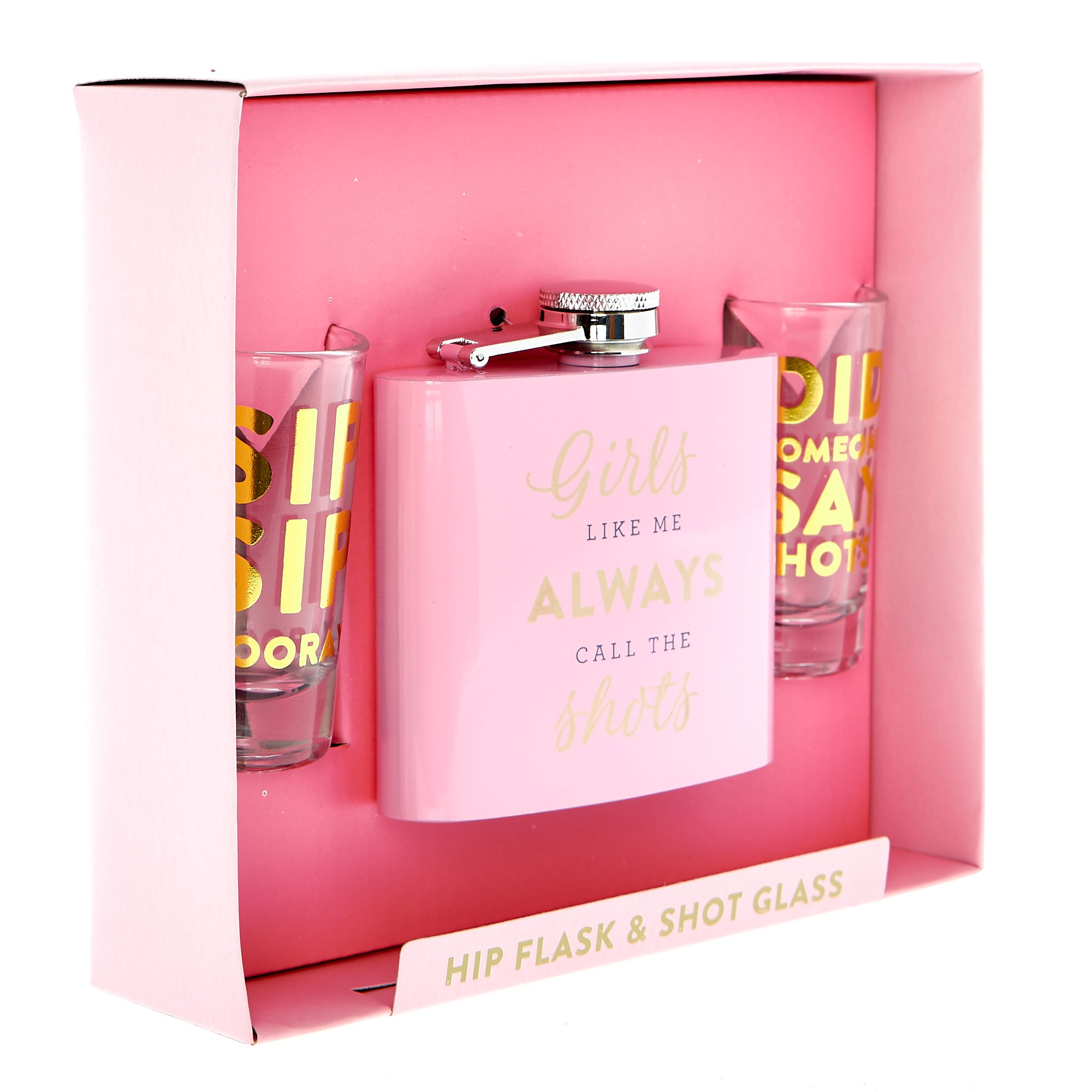 Girl's Hip Flask & Shot Glasses Gift Set