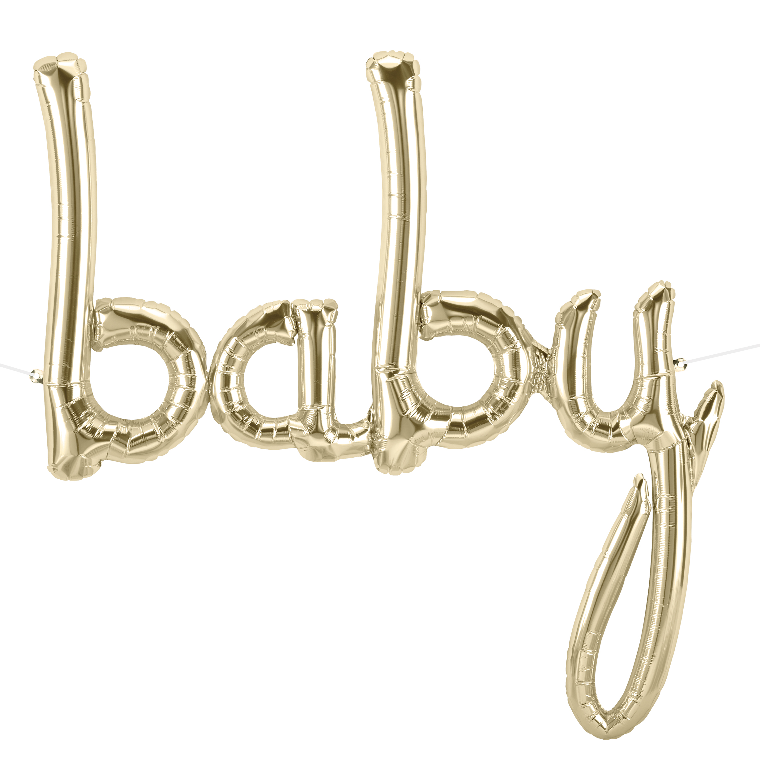 31-Inch White Gold Script Balloon - Baby