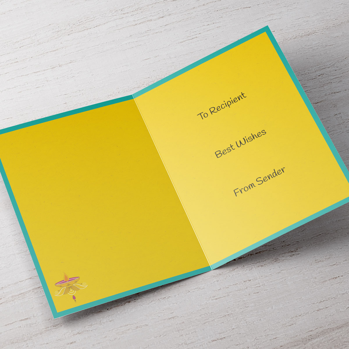 Personalised Diwali Card - Blue Yellow And Red