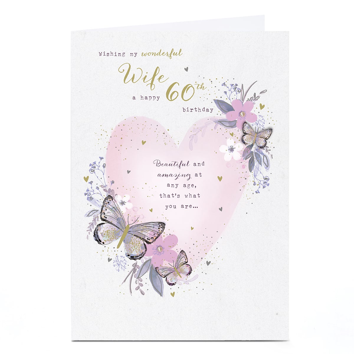 60th Birthday Card - Beautiful and Amazing Wife