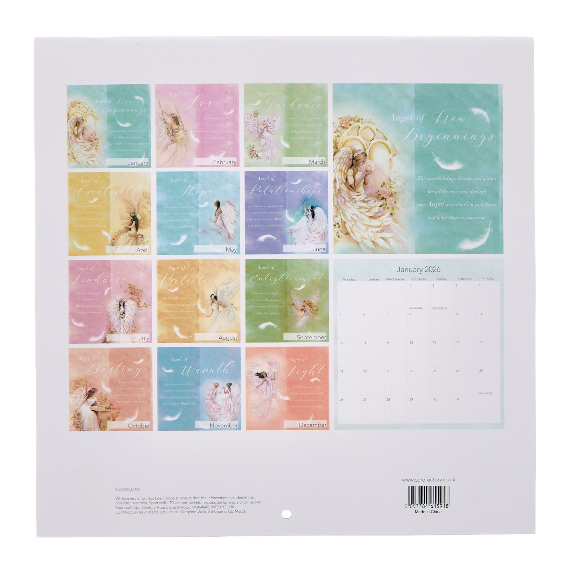 The Angels 2026 Square Wall Calendar