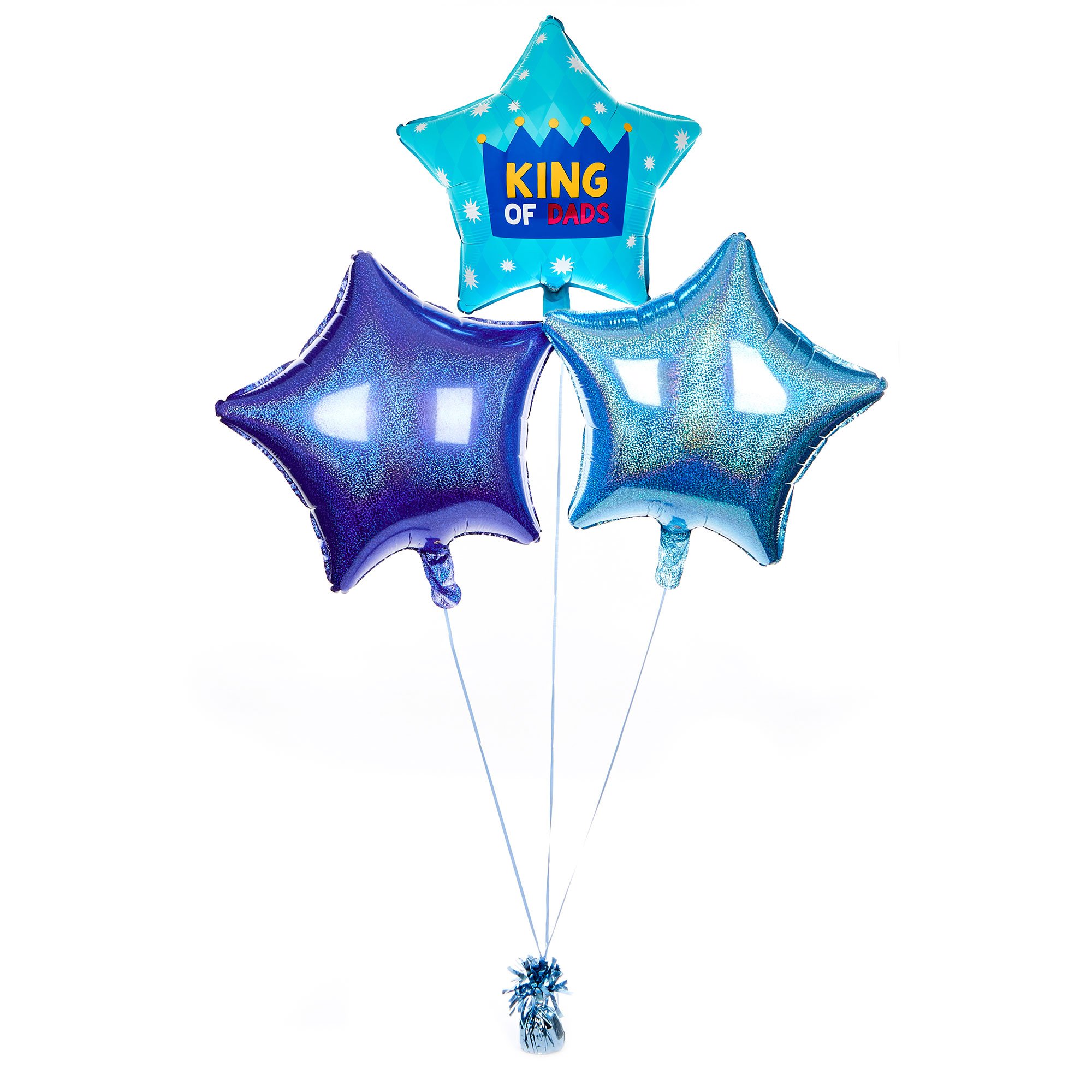 King of Dads Star Balloon Bouquet - Delivered Inflated!