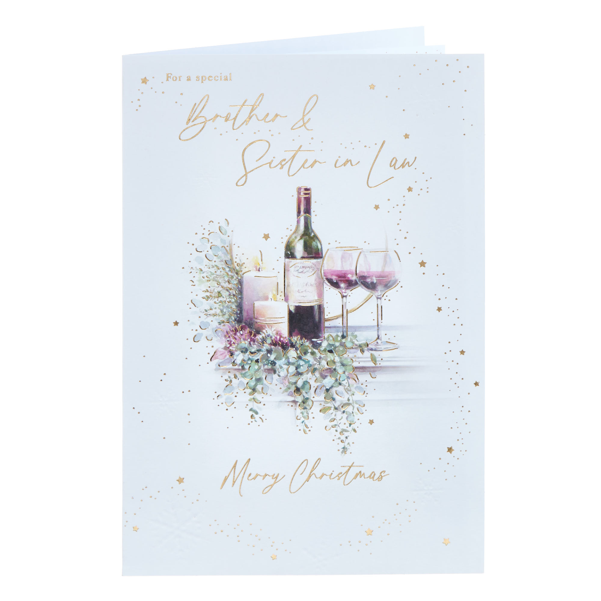 Brother & Sister In Law Red Wine Christmas Card