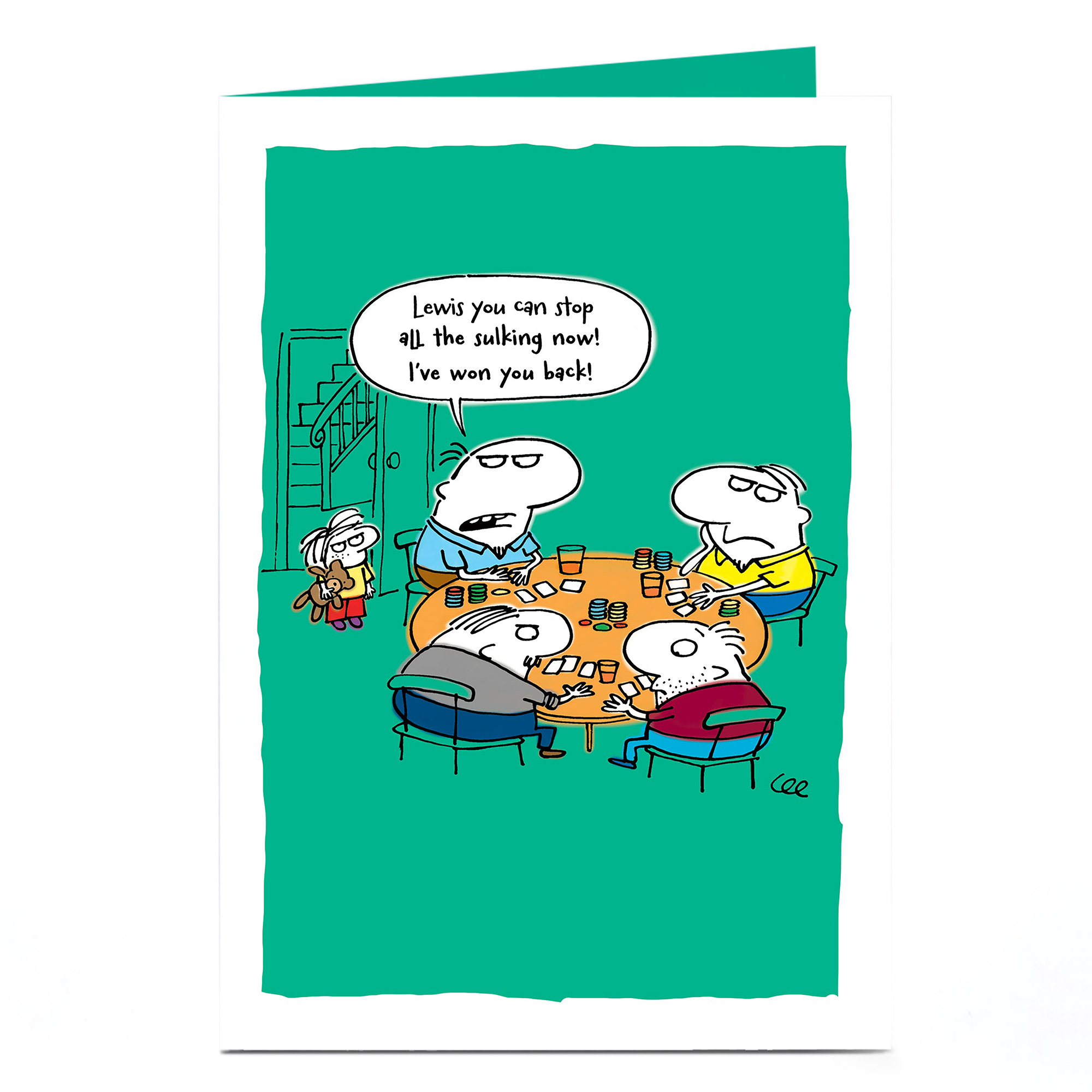 Personalised Card - Stop Sulking Cartoon