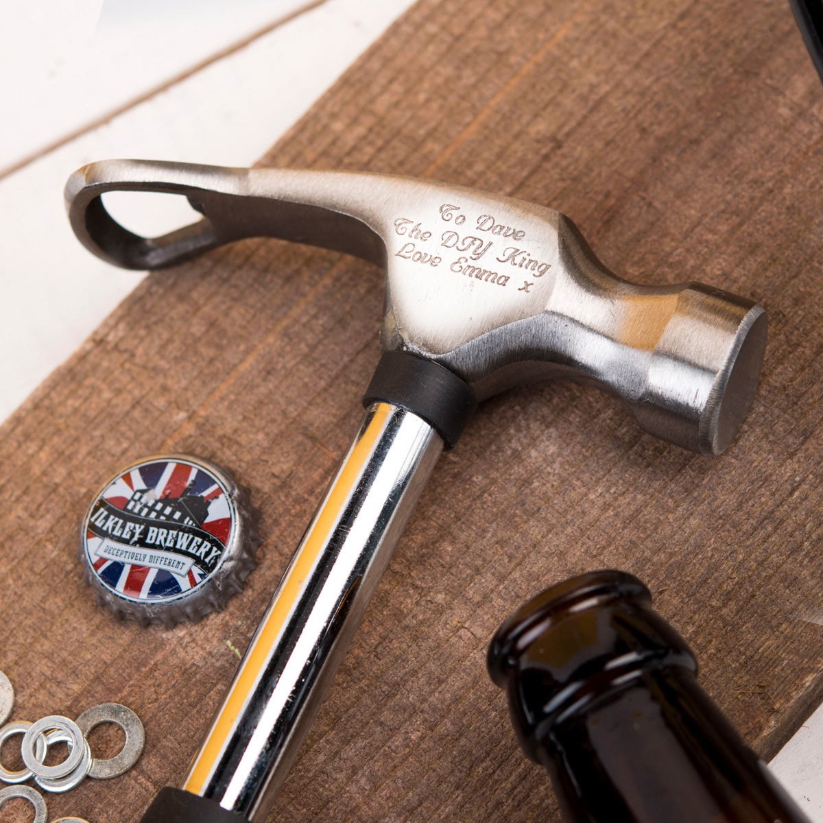 Personalised Engraved Hammer & Bottle Opener
