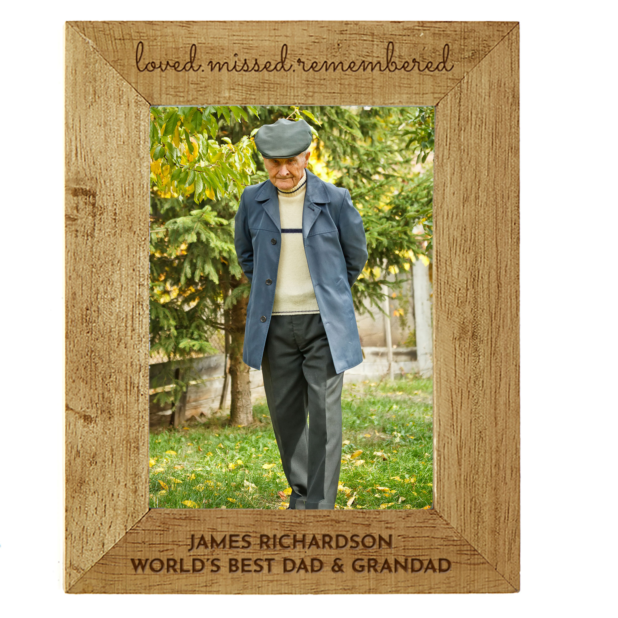 Personalised Wooden Photo Frame - Remembered