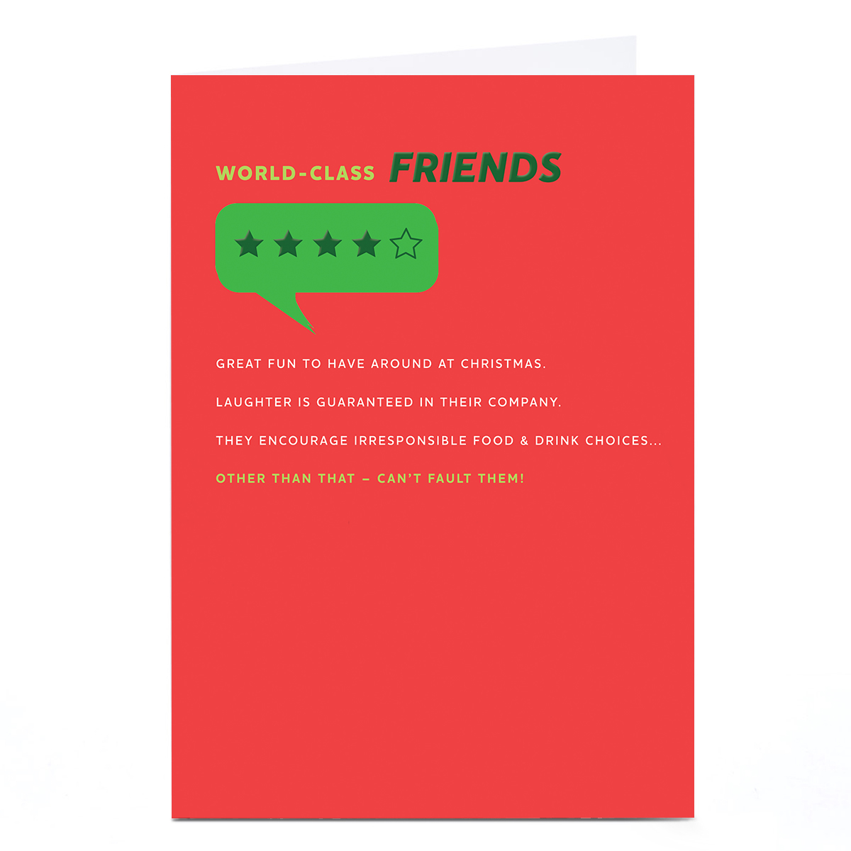 Personalised Christmas Card - 4 Star Review, Friends