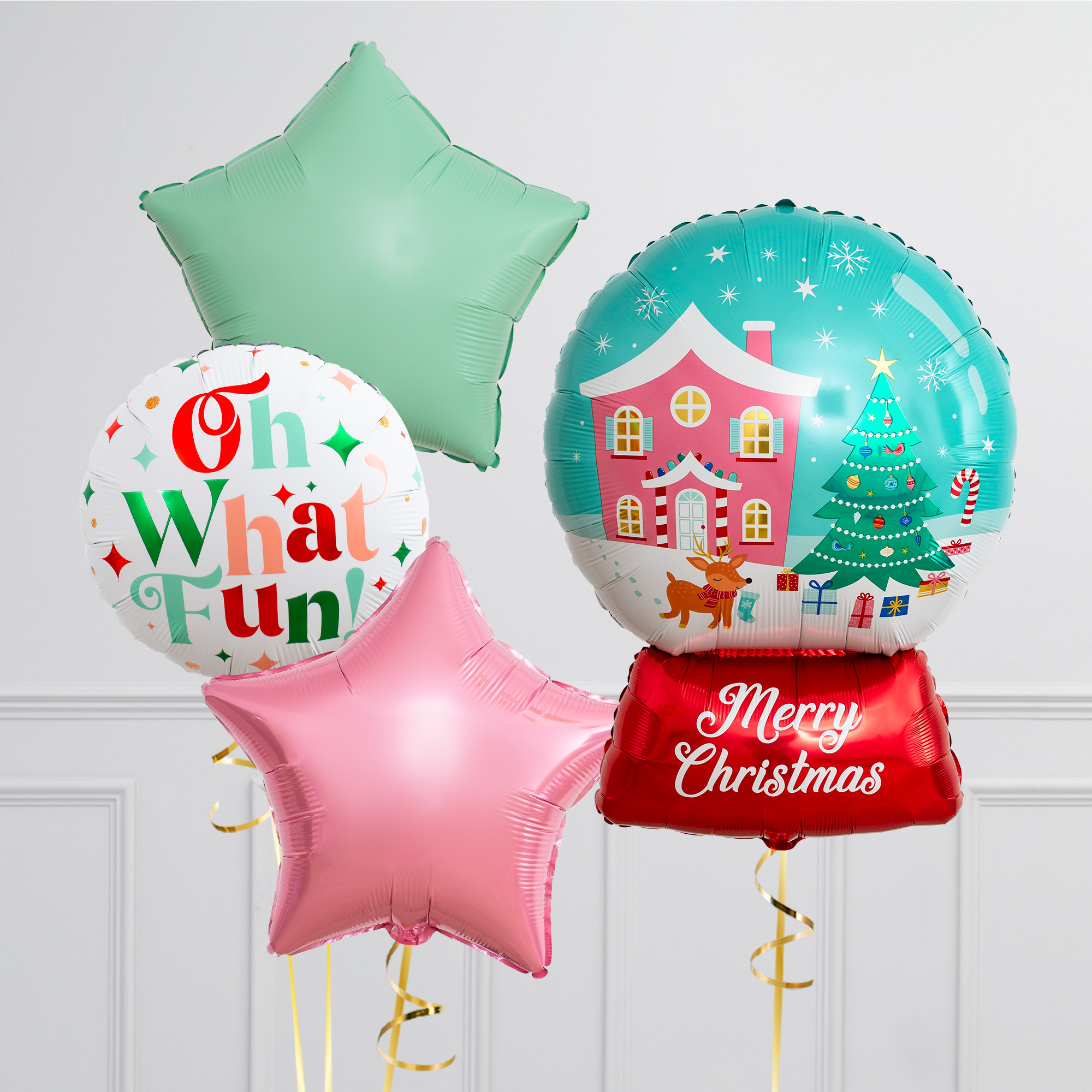 Snow Globe Foil Balloon Package - Delivered Inflated!