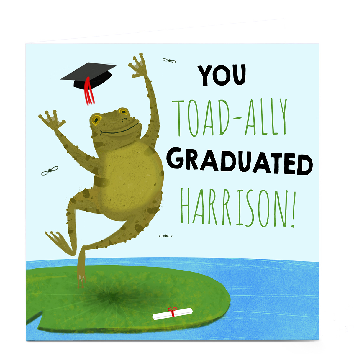 Personalised Congratulations Card - Toad-ally Graduated