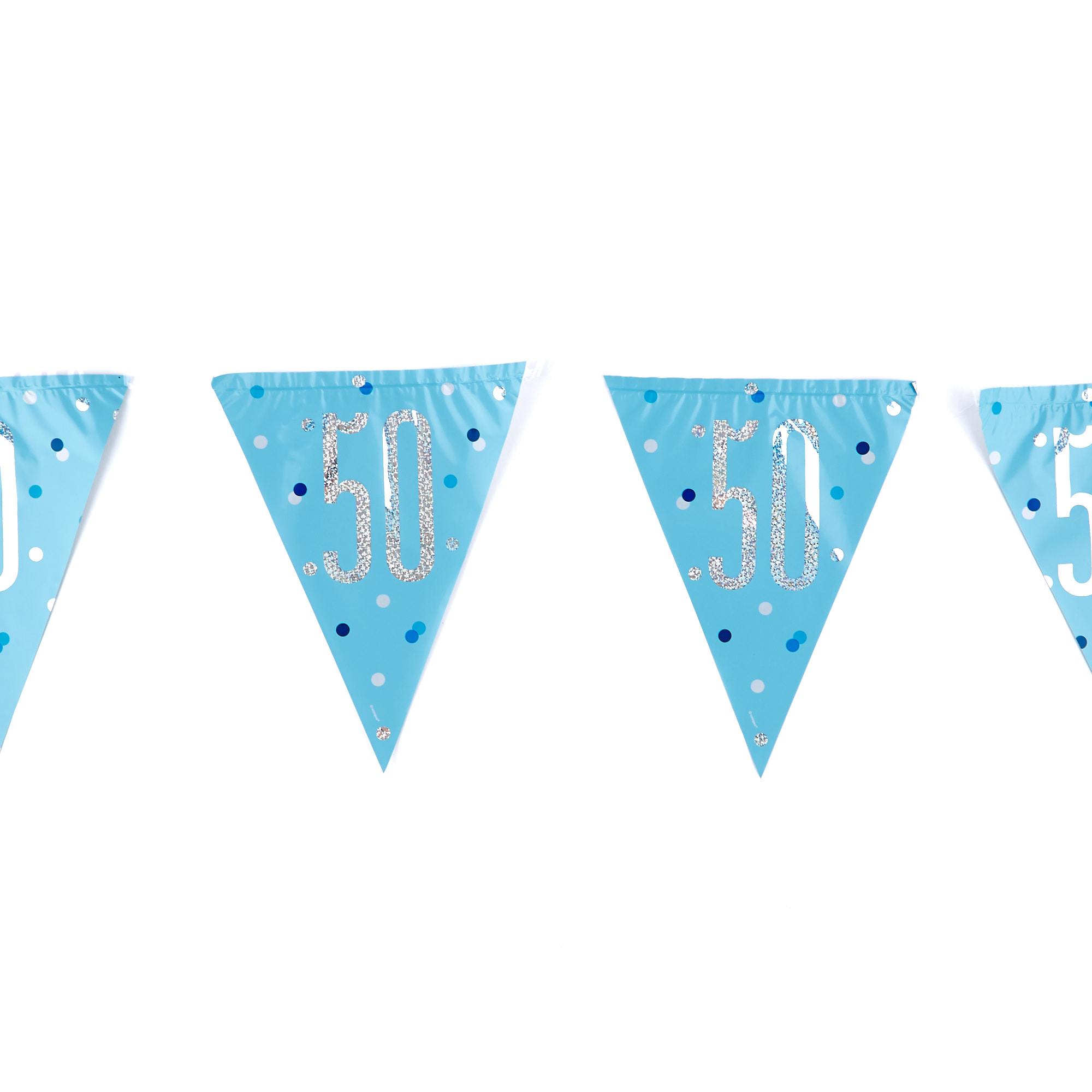 Blue 50th Birthday Party Tableware & Decorations Bundle - 16 Guests