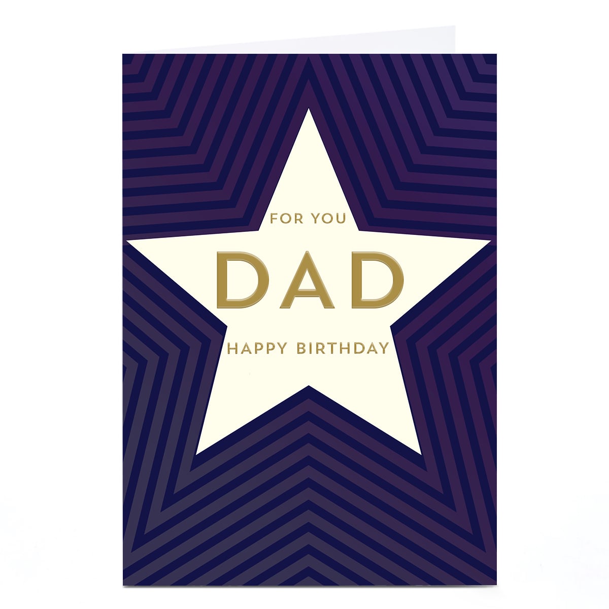 Birthday Card - Navy Classic Star, Dad