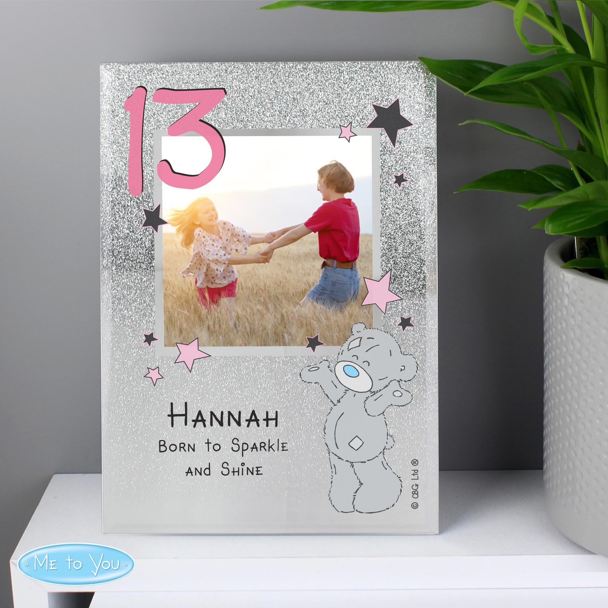Personalised Me To You Sparkle & Shine Glitter Glass Photo Frame