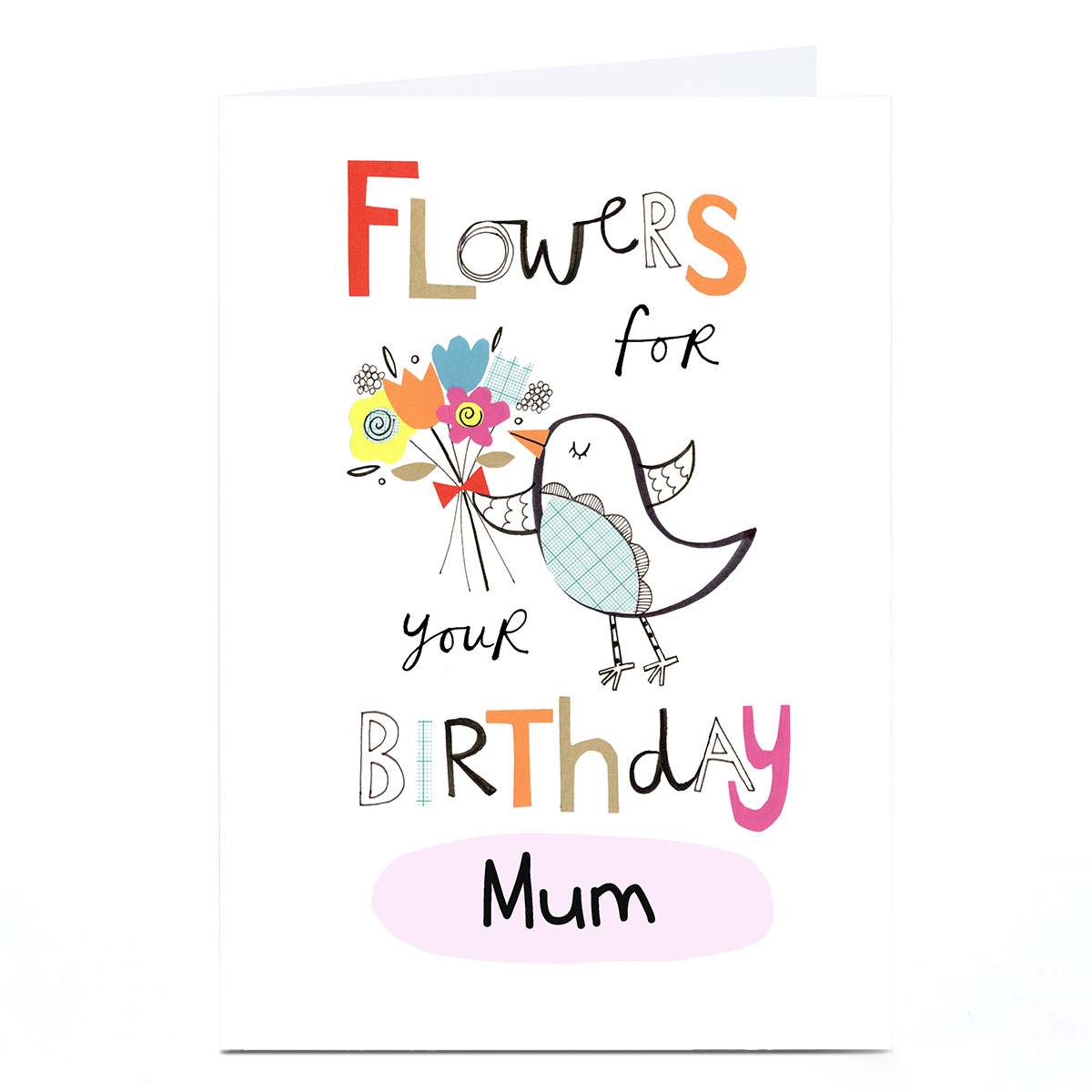 Personalised Lindsay Loves To Draw Birthday Card - Flowers For You