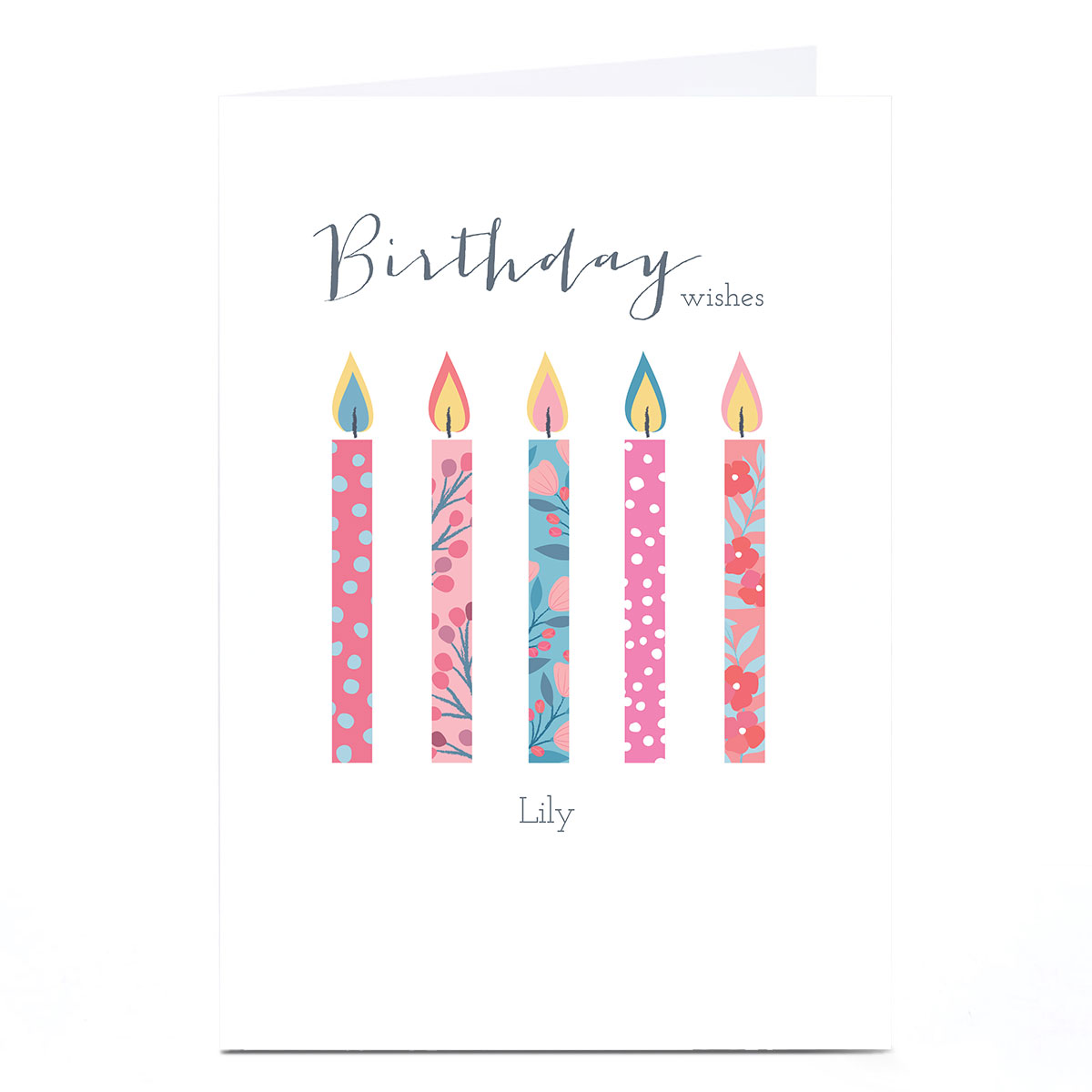 Personalised Klara Hawkins Birthday Card - Pretty Candles 