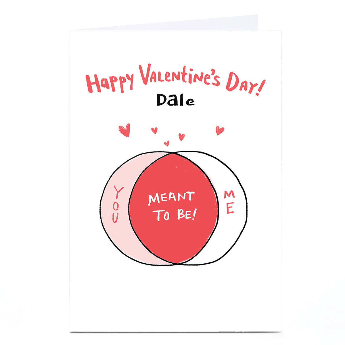 Personalised Hew Ma Valentine's Day Card - Romantic Venn Diagram