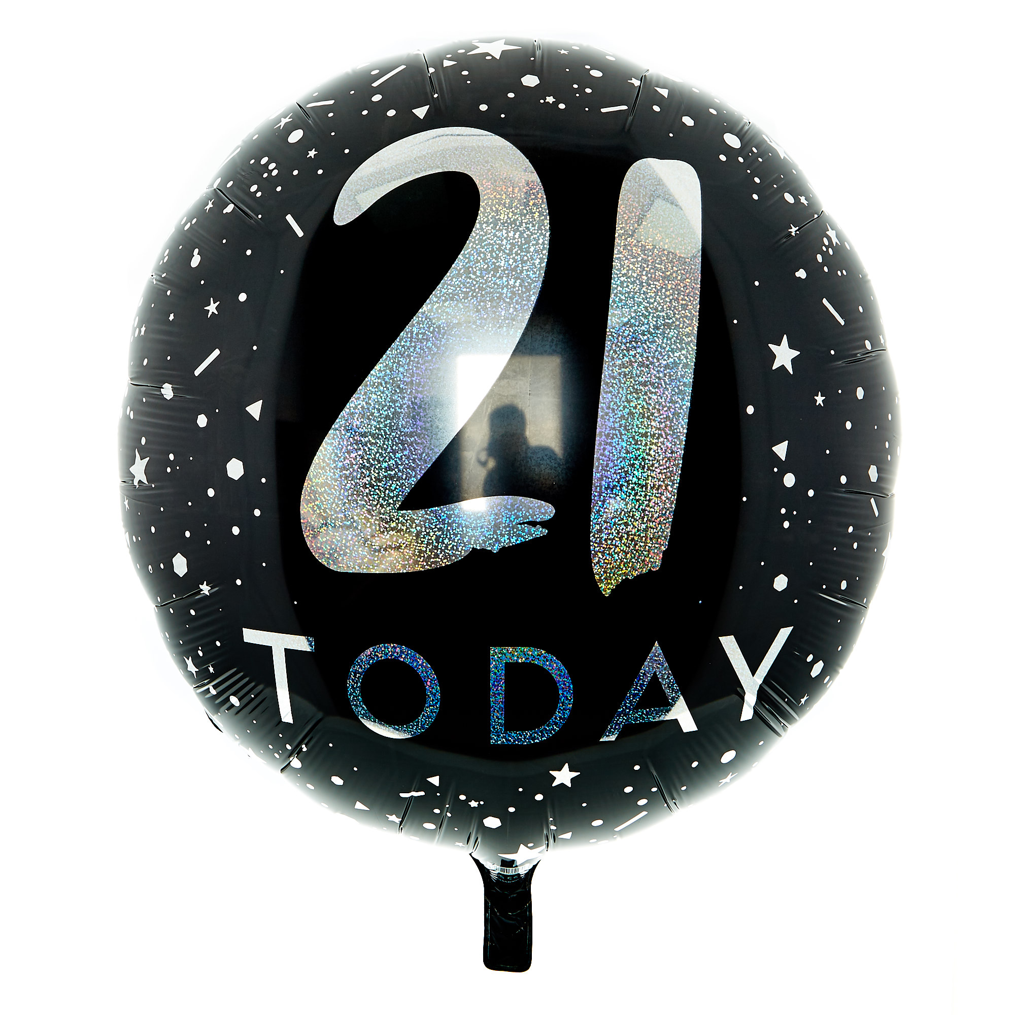 Black & Silver 21 Today 31-Inch Foil Helium Balloon