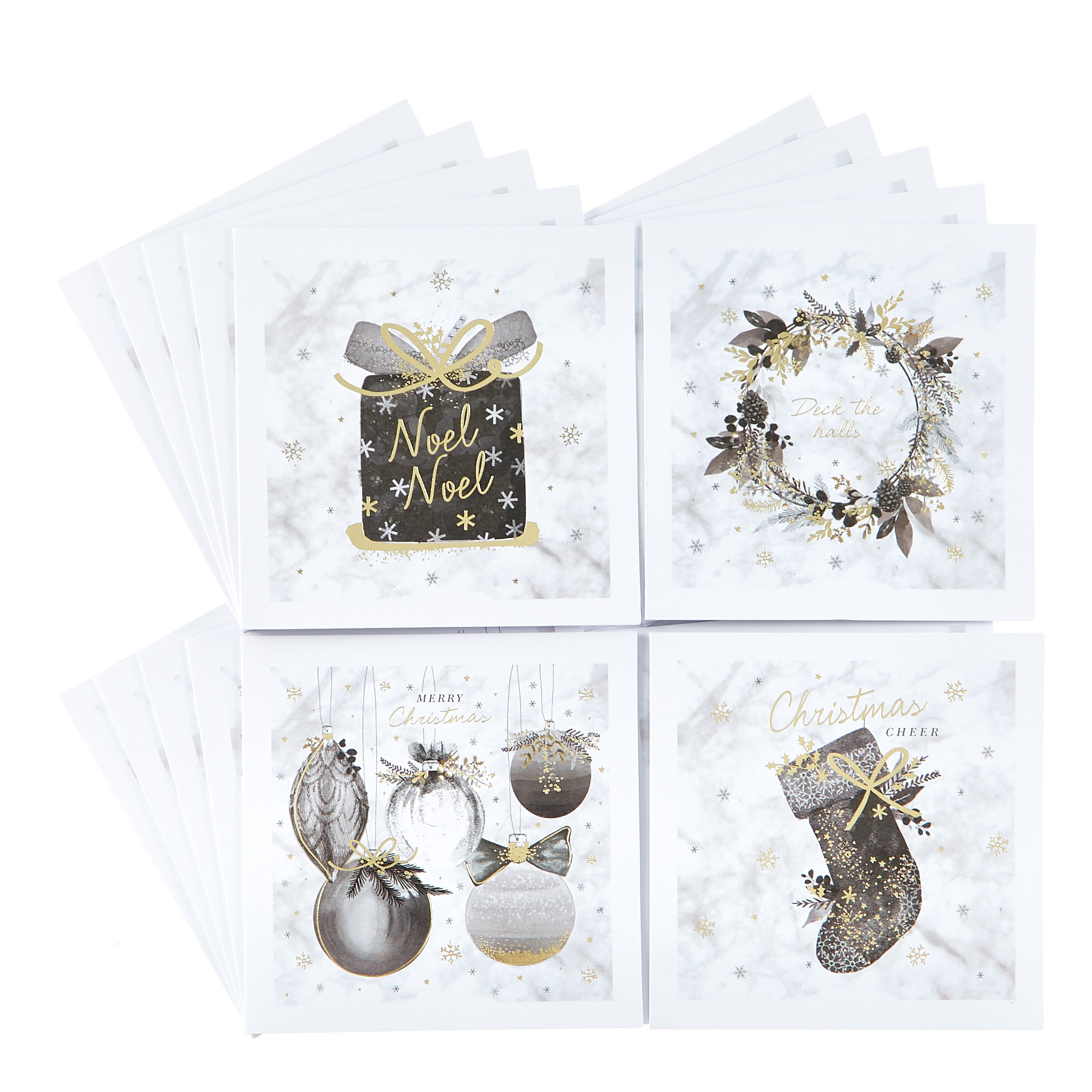 20 Charity Christmas Cards - Black & Gold (4 Designs)