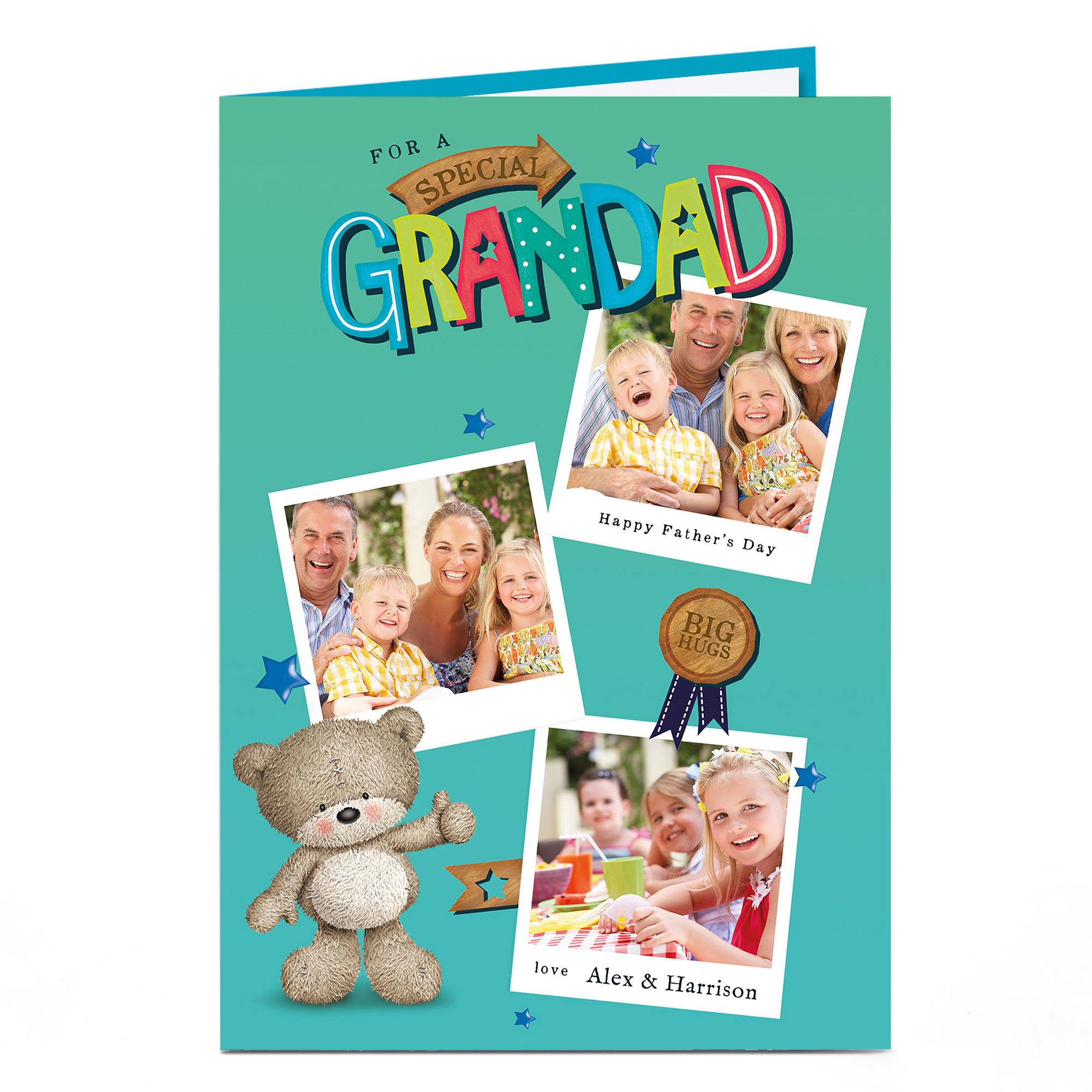Hugs Multi Photo Father's Day Card - Special Grandad