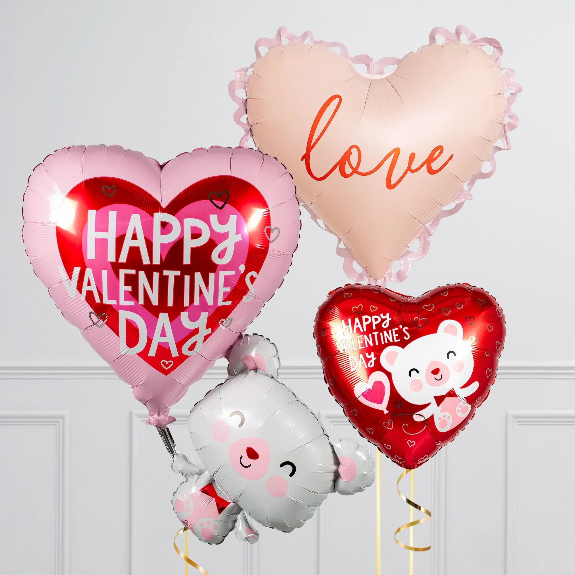 Floating Teddy Bear Valentine's Day Balloon Package