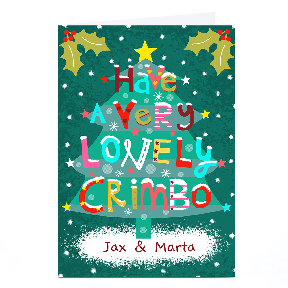 Personalised Lindsay Loves To Draw Christmas Card - Lovely Crimbo