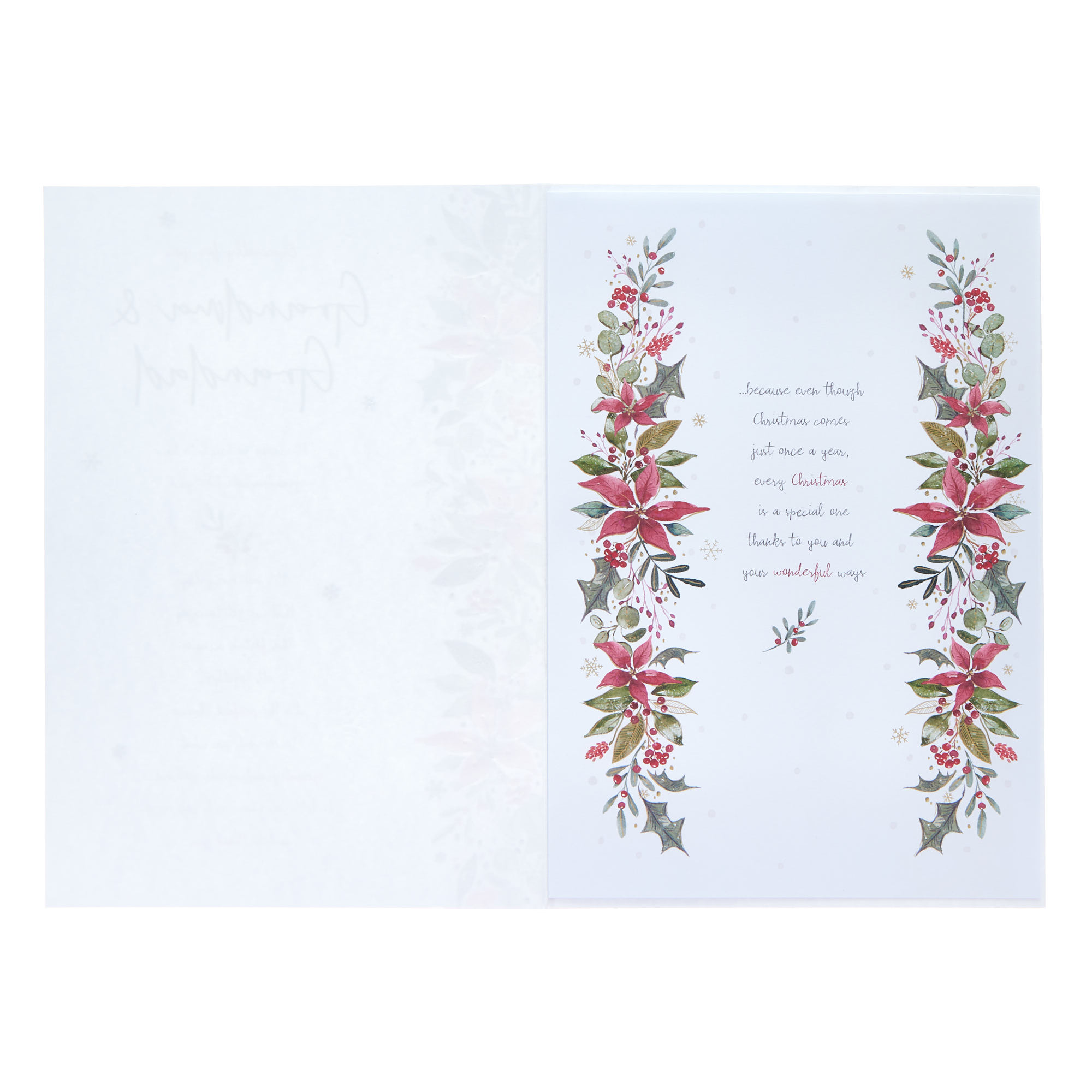 Grandma & Grandad Verse & Poinsettia Christmas Card