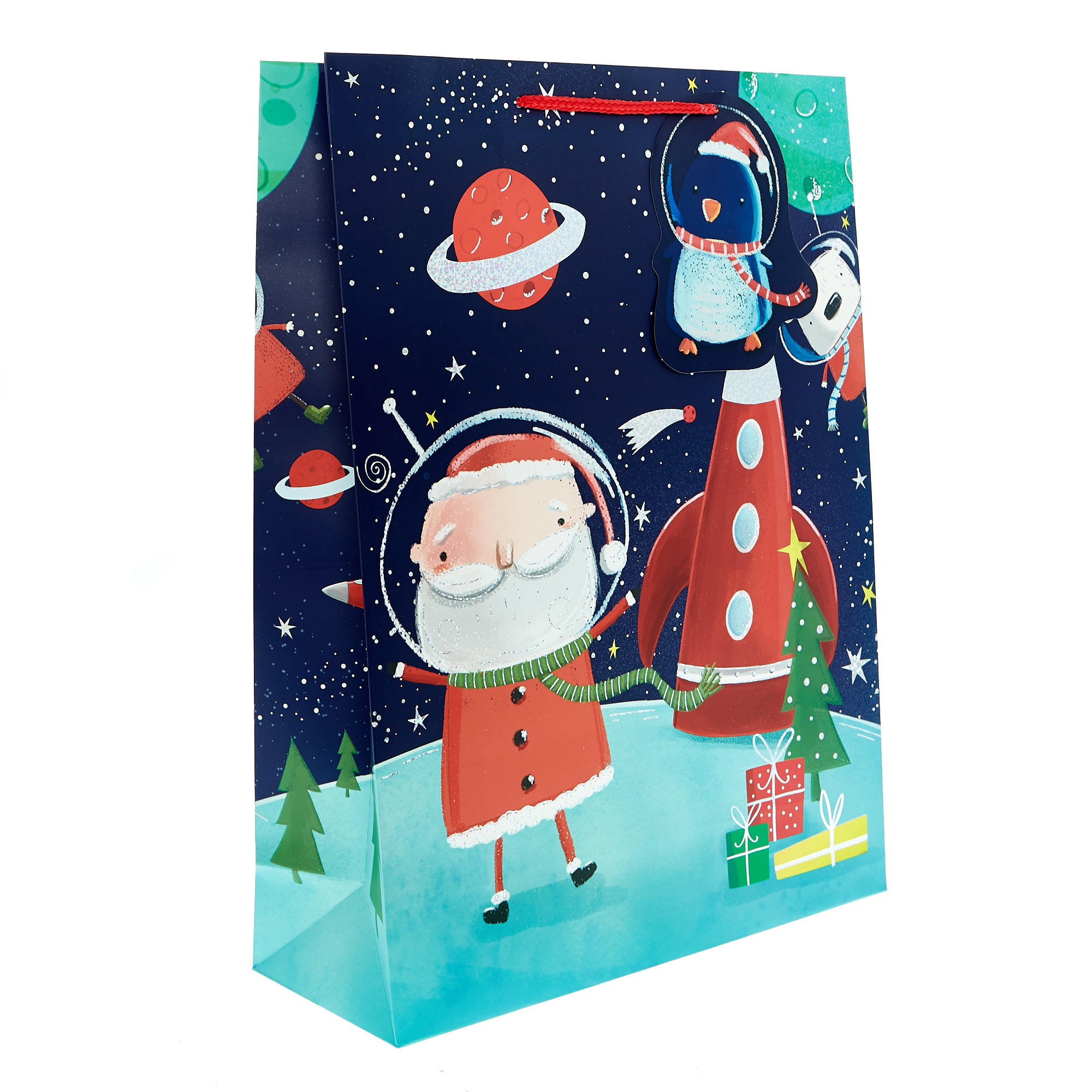 Extra Large Portrait Space Santa Christmas Gift bag