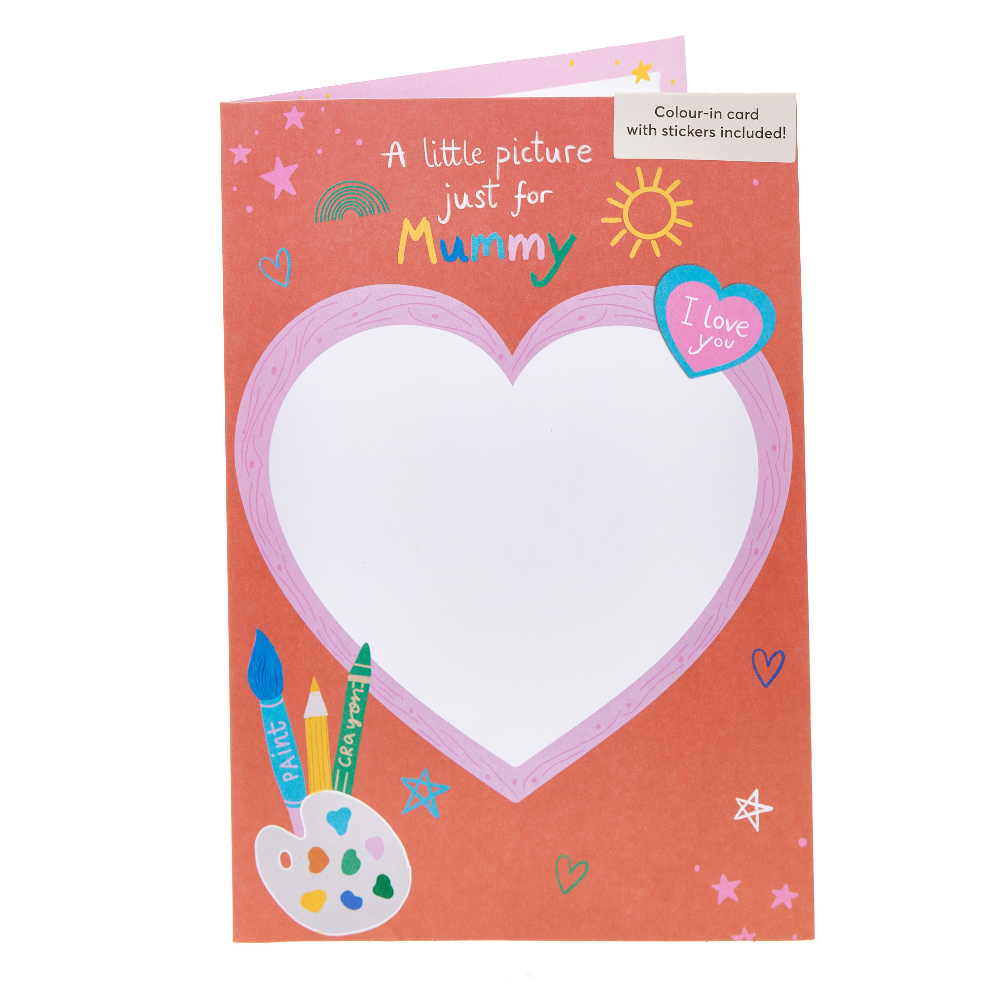Mummy Colour-In Valentine's Day Card With Stickers