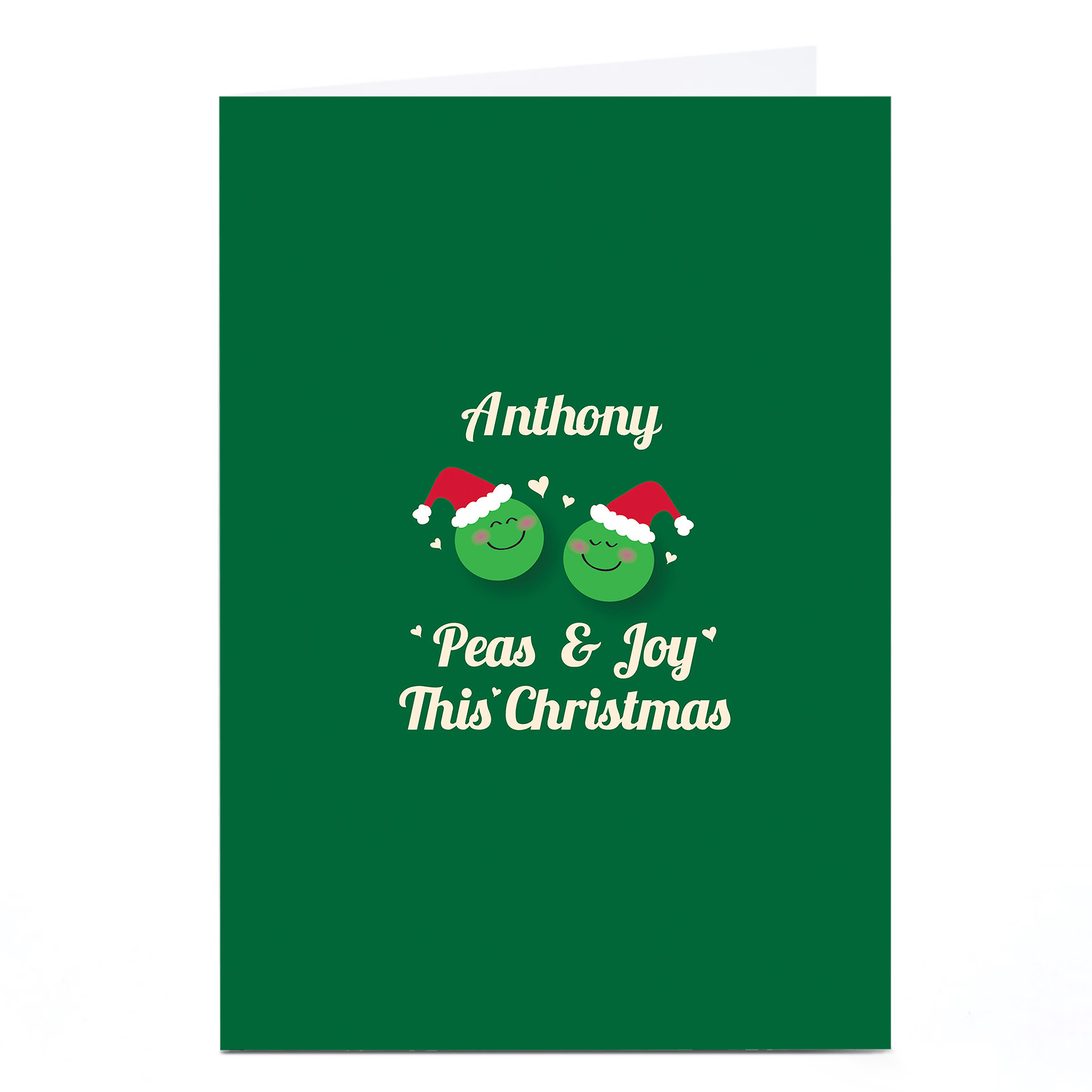 Personalised Christmas Card - Peas And Joy