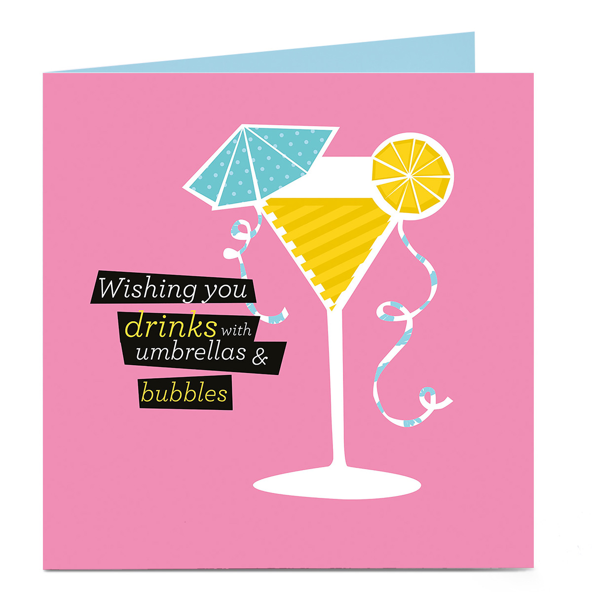 Personalised Bright Ideas Card - Wishing You Drinks With Umbrellas