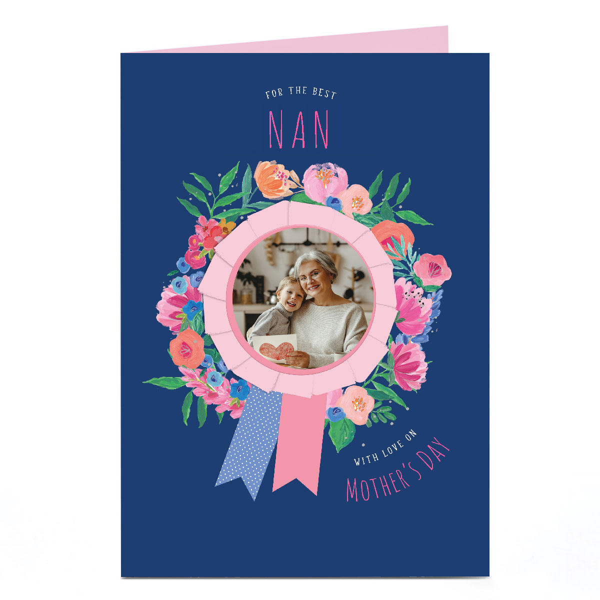 Personalised Mother's Day Photo Card - Ribbon Nan