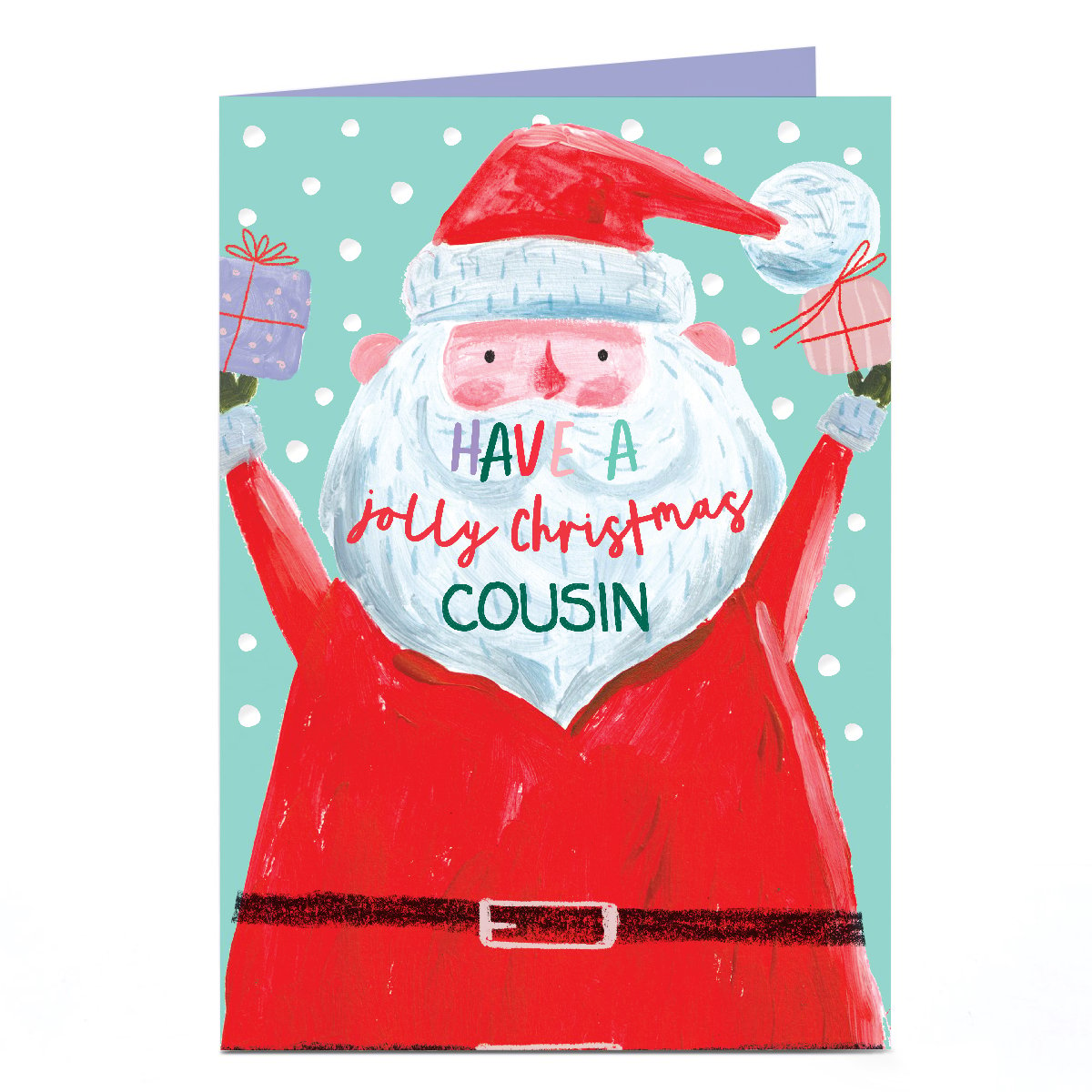Personalised Christmas Card - Jolly Christmas Santa