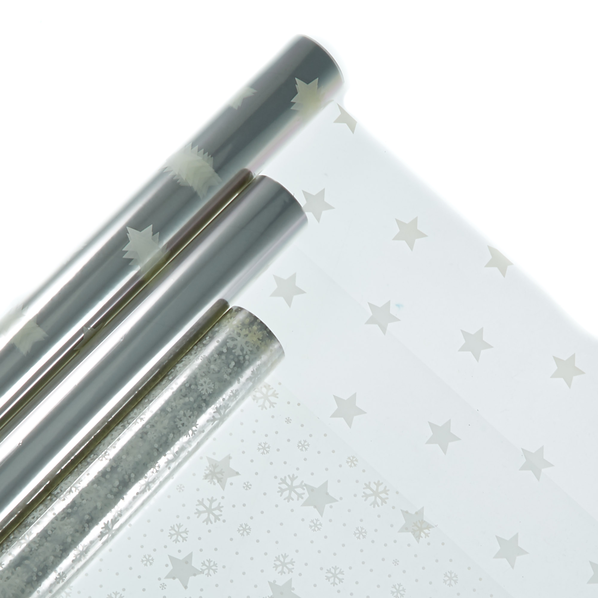 Festive Patterned Cellophane Rolls - Pack Of 3 
