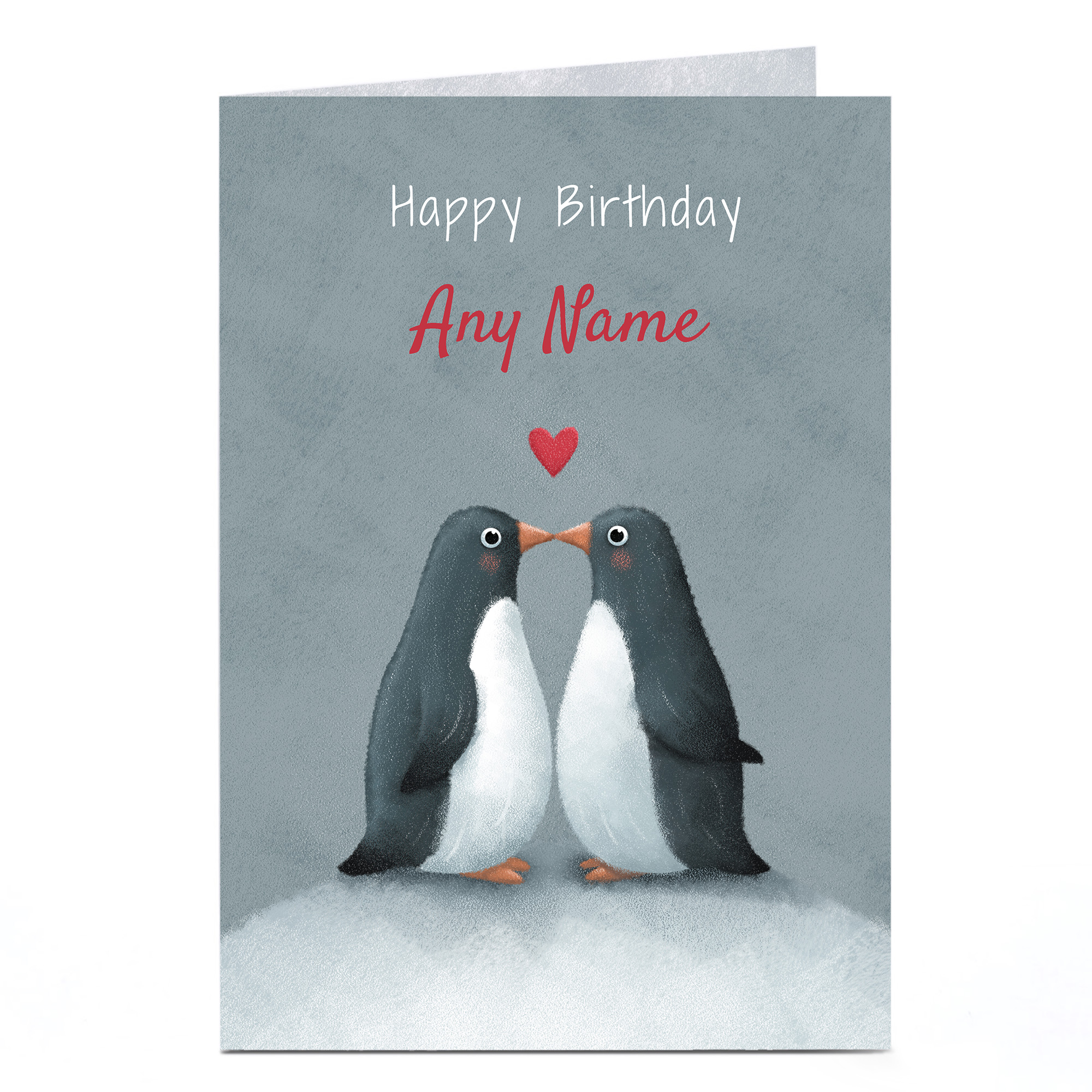 Personalised Birthday Card - Penguin Love