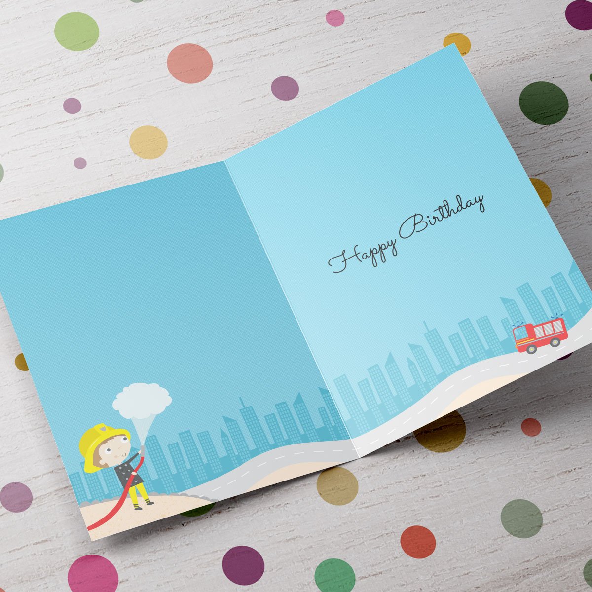 Personalised Editable Age Birthday Card - Fireman