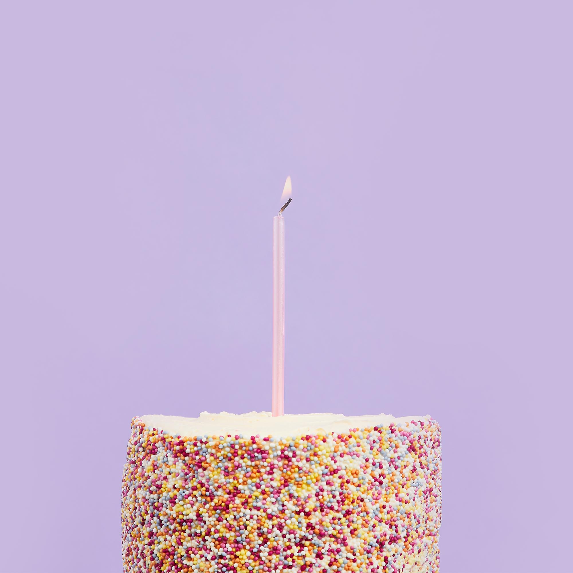 Pink Skinny Cake Candles - Pack of 12