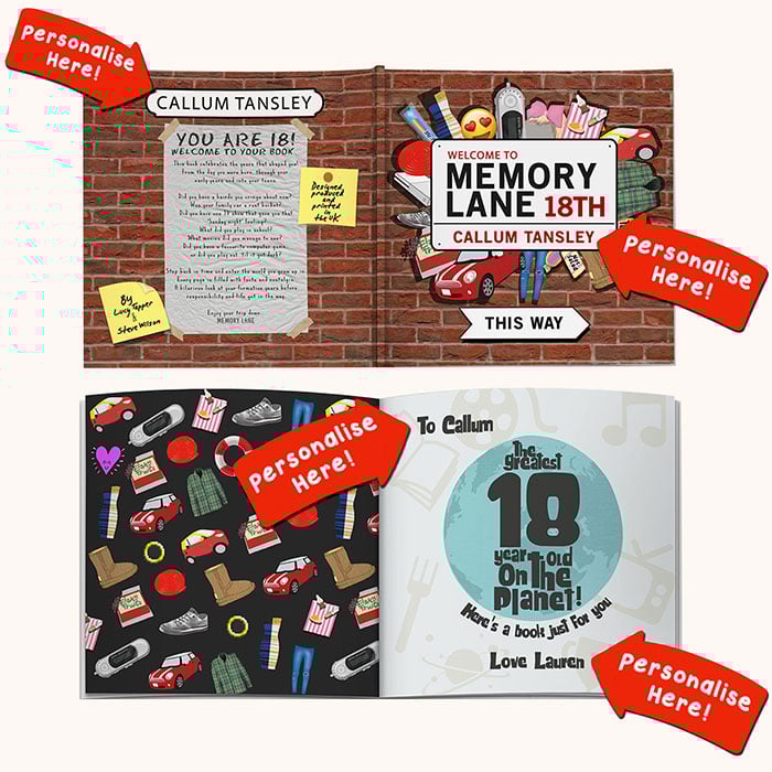 Personalised Book - Memory Lane 18th Birthday