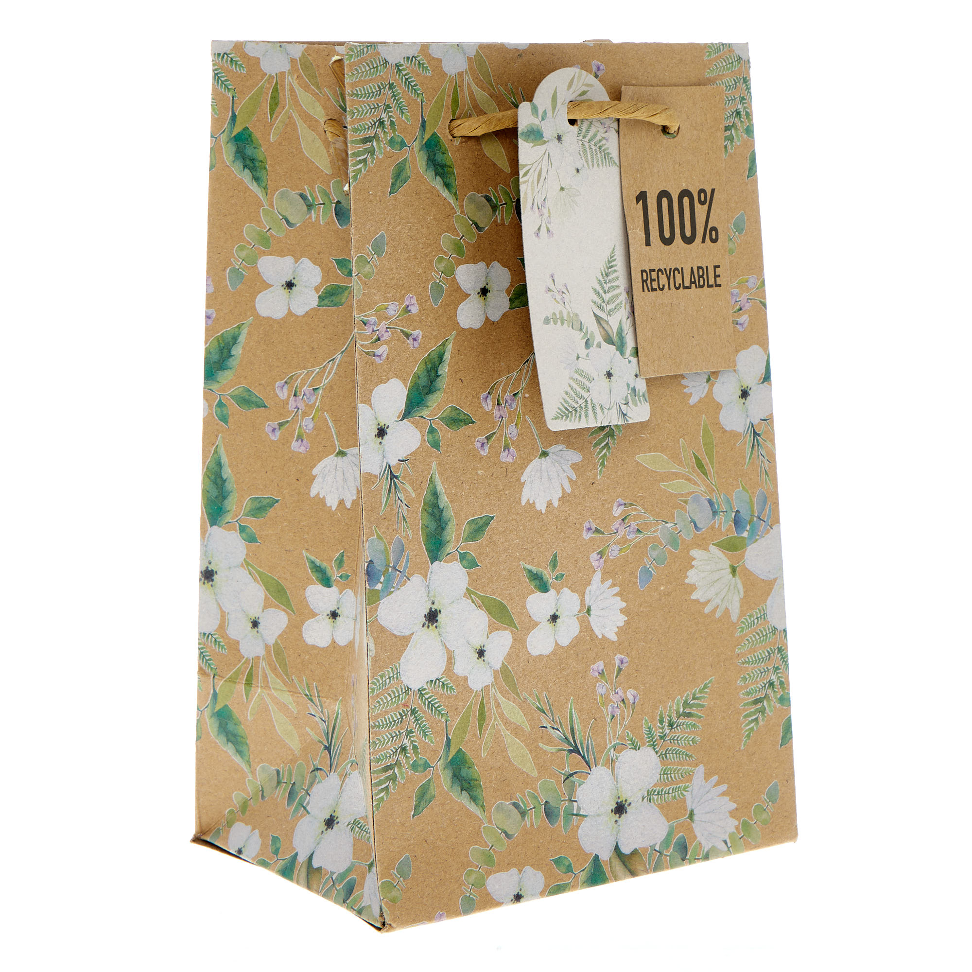Jeff Banks Recyclable Small Floral Kraft Gift Bag