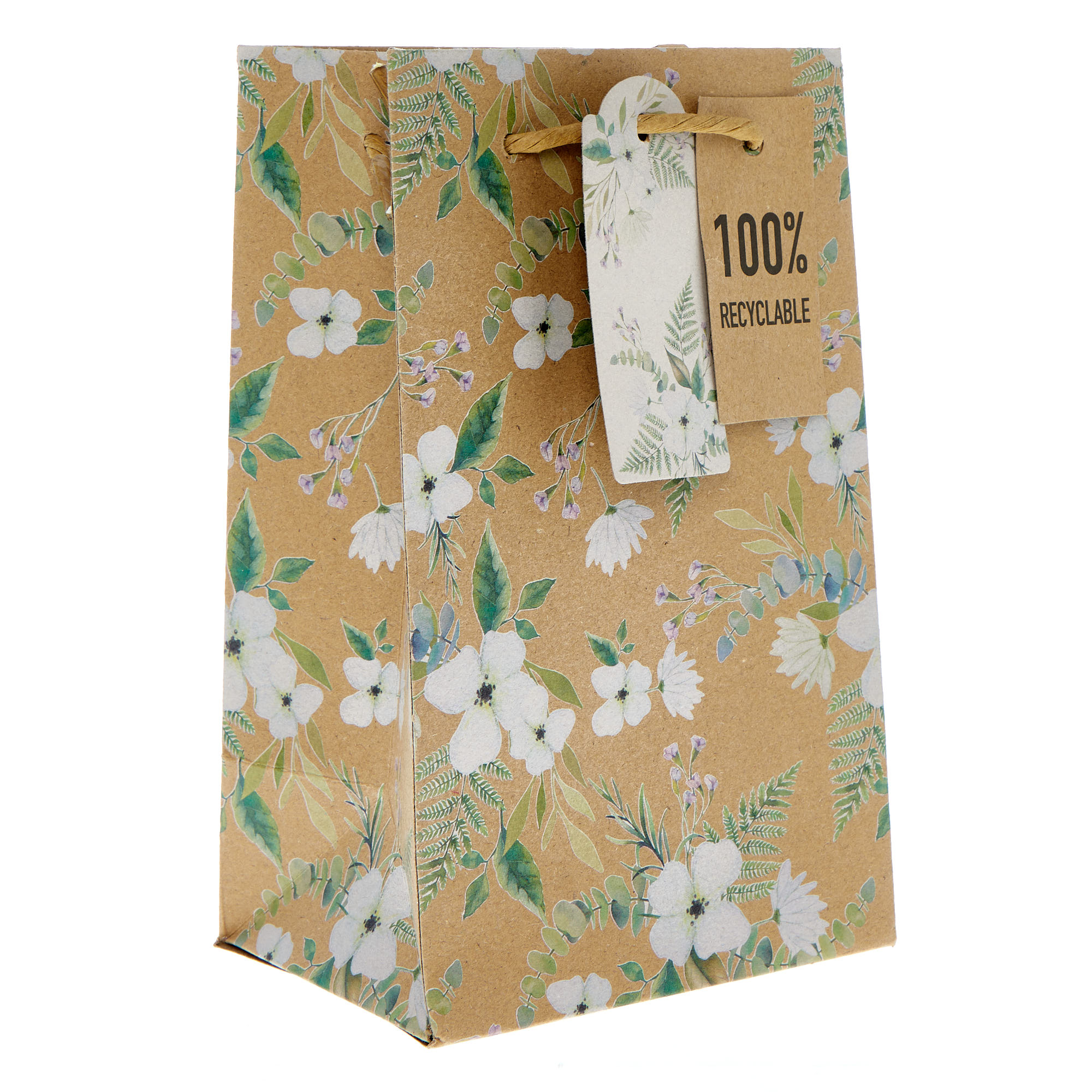 Jeff Banks Recyclable Small Floral Kraft Gift Bag