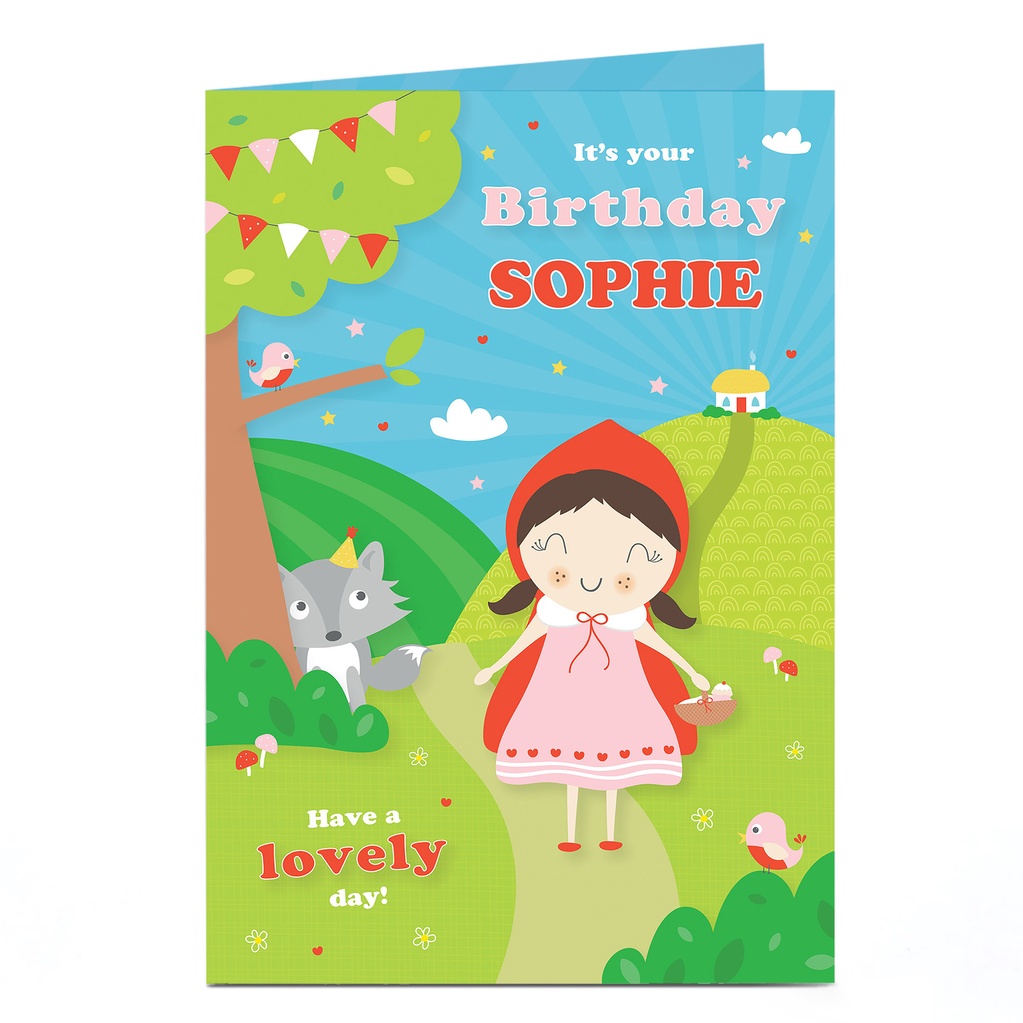 Personalised Birthday Card - Little Red Riding Hood