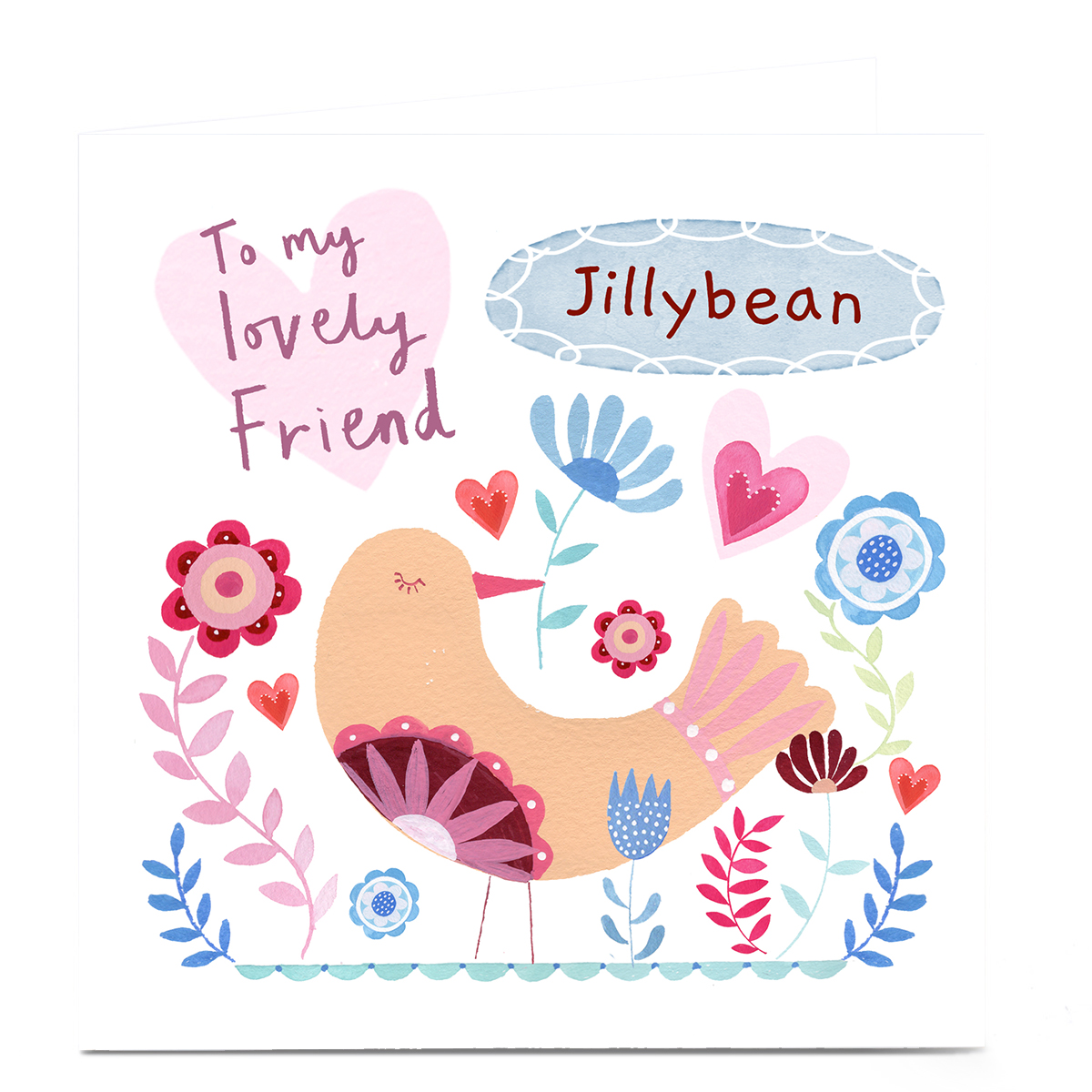 Personalised Lindsay Loves To Draw Card - Lovely Friend