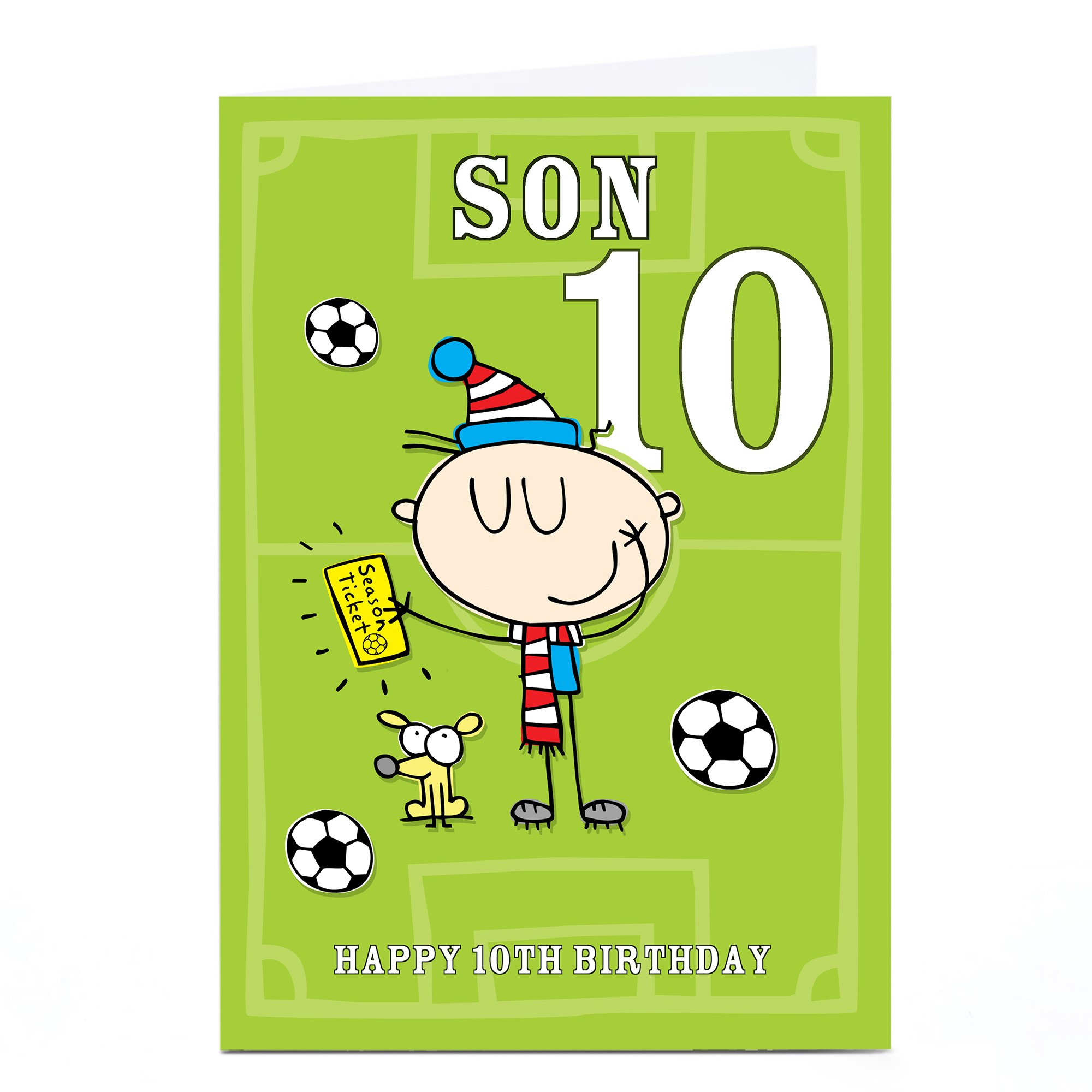 Personalised Birthday Card - Football Fan Editable Age